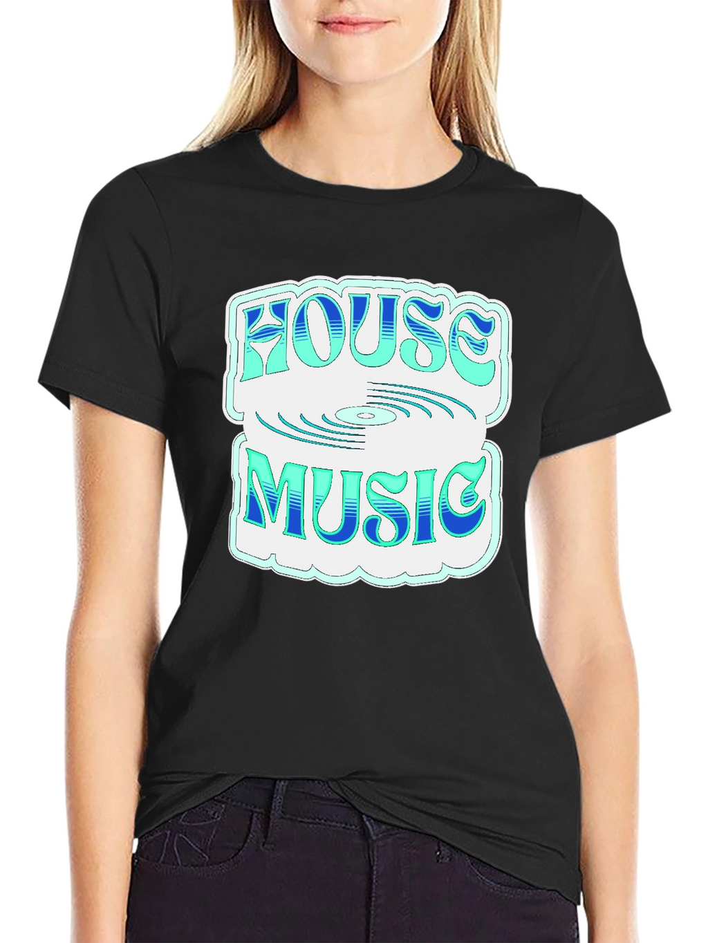 House Music Graphic Tee - Stylish Black T-Shirt