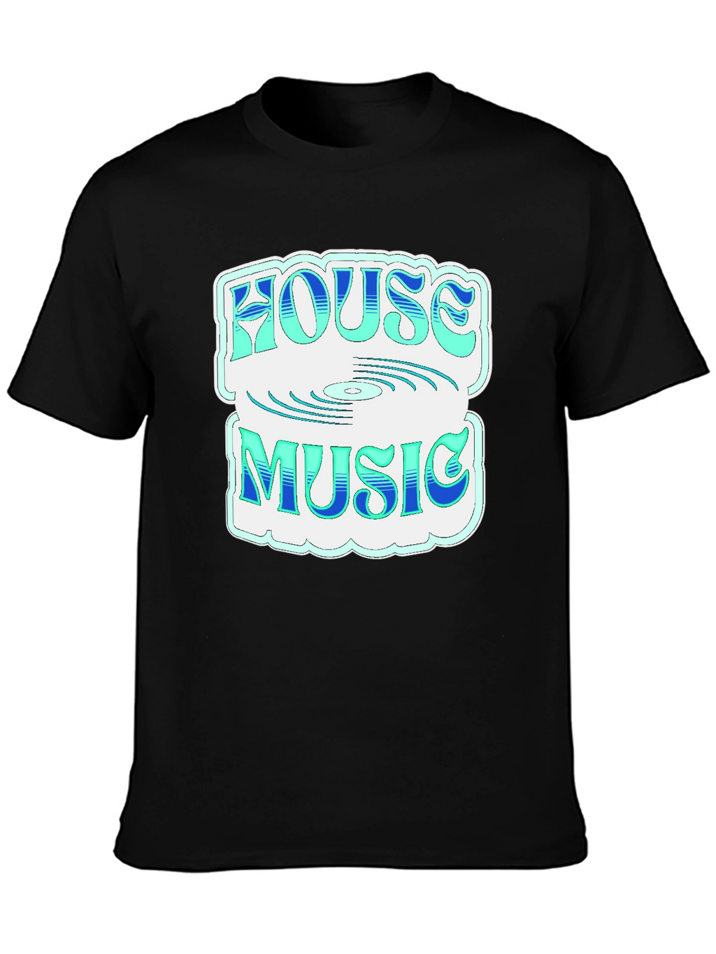 House Music Graphic Tee - Stylish Black T-Shirt