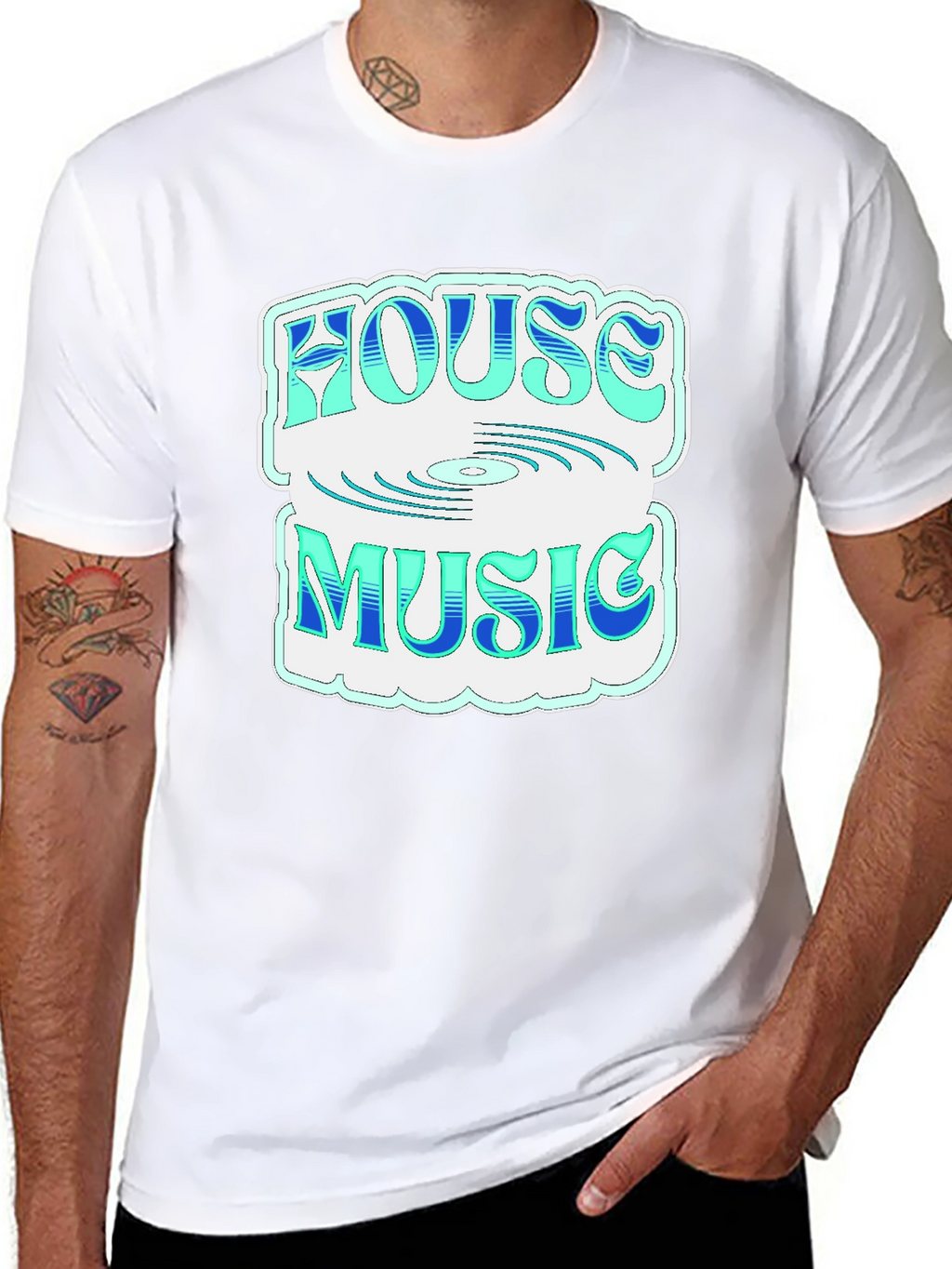 House Music Graphic Tee - Stylish Black T-Shirt