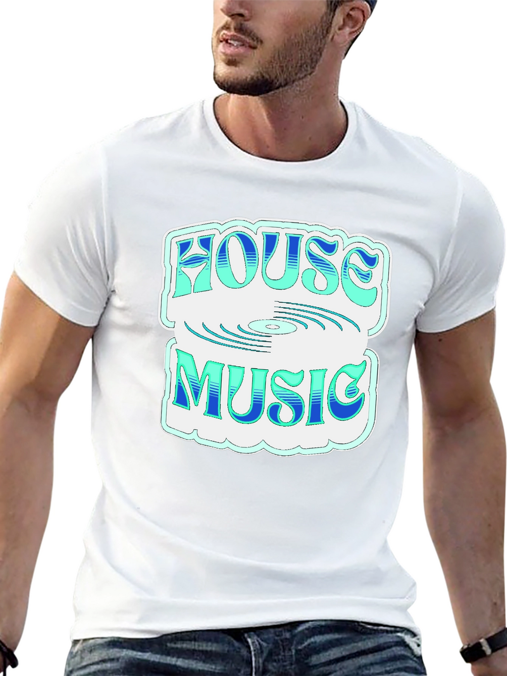 House Music Graphic Tee - Stylish Black T-Shirt