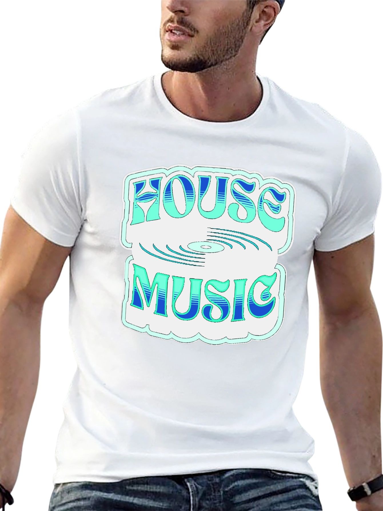 House Music Graphic Tee - Stylish Black T-Shirt