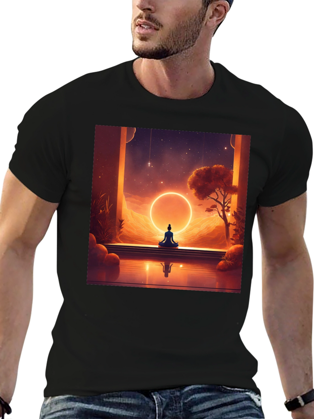 Meditative Vibes T-Shirt - Unisex Black Tee