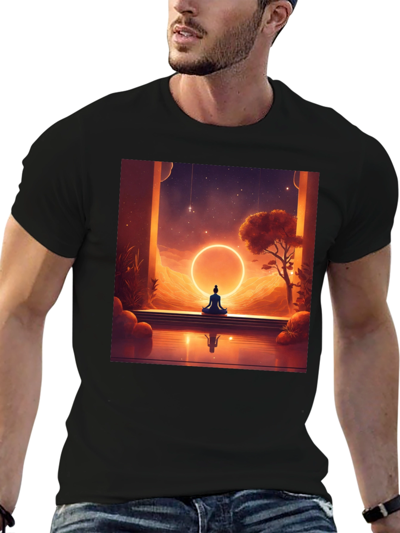 Meditative Vibes T-Shirt - Unisex Black Tee