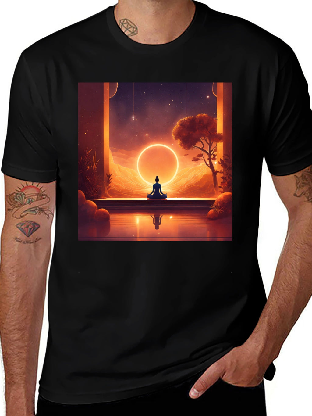 Meditative Vibes T-Shirt - Unisex Black Tee