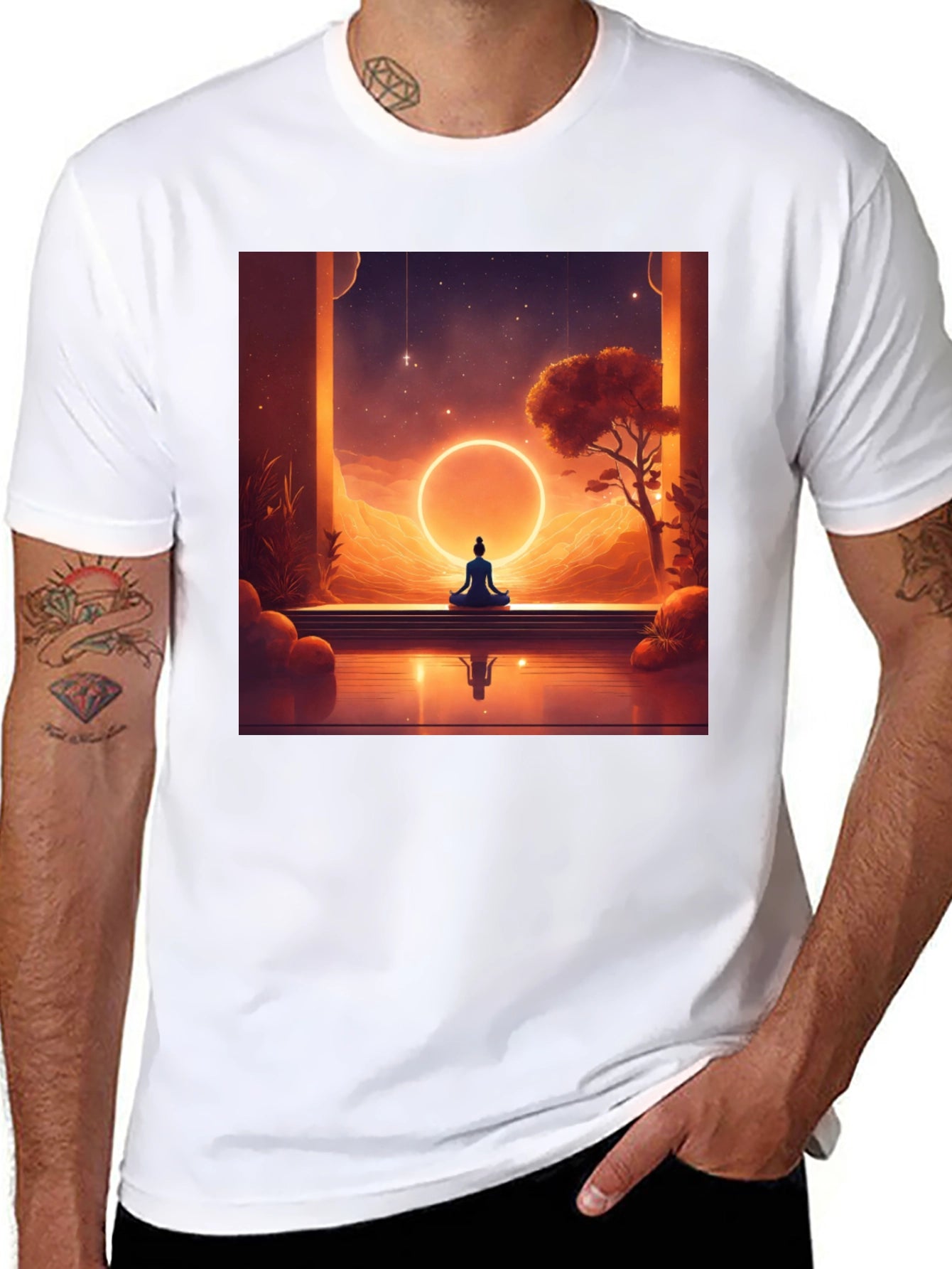 Meditative Vibes T-Shirt - Unisex Black Tee