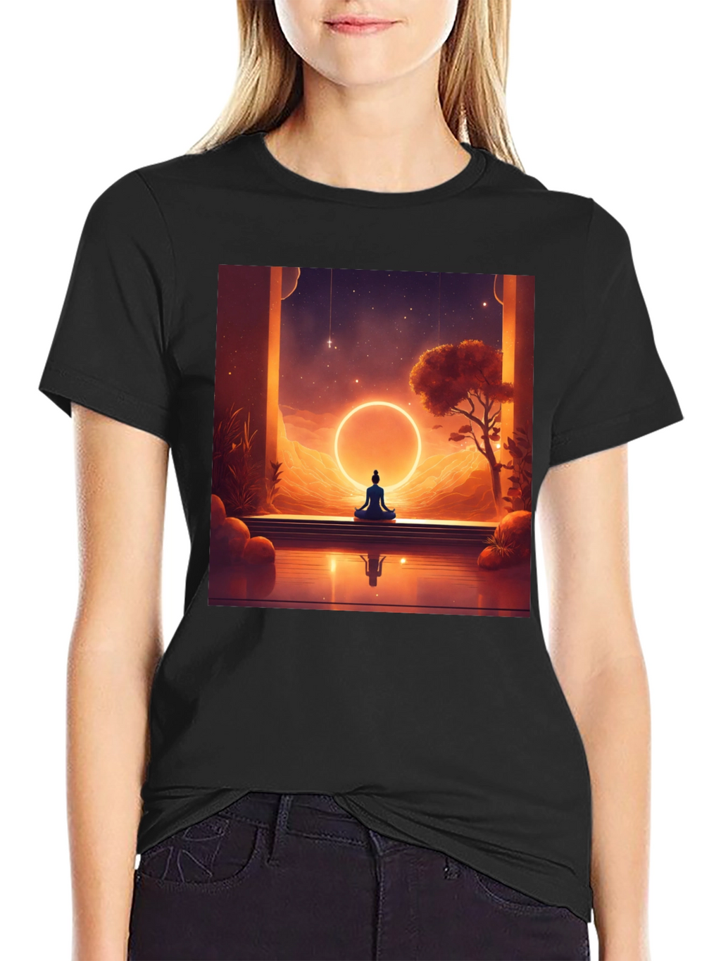 Meditative Vibes T-Shirt - Unisex Black Tee