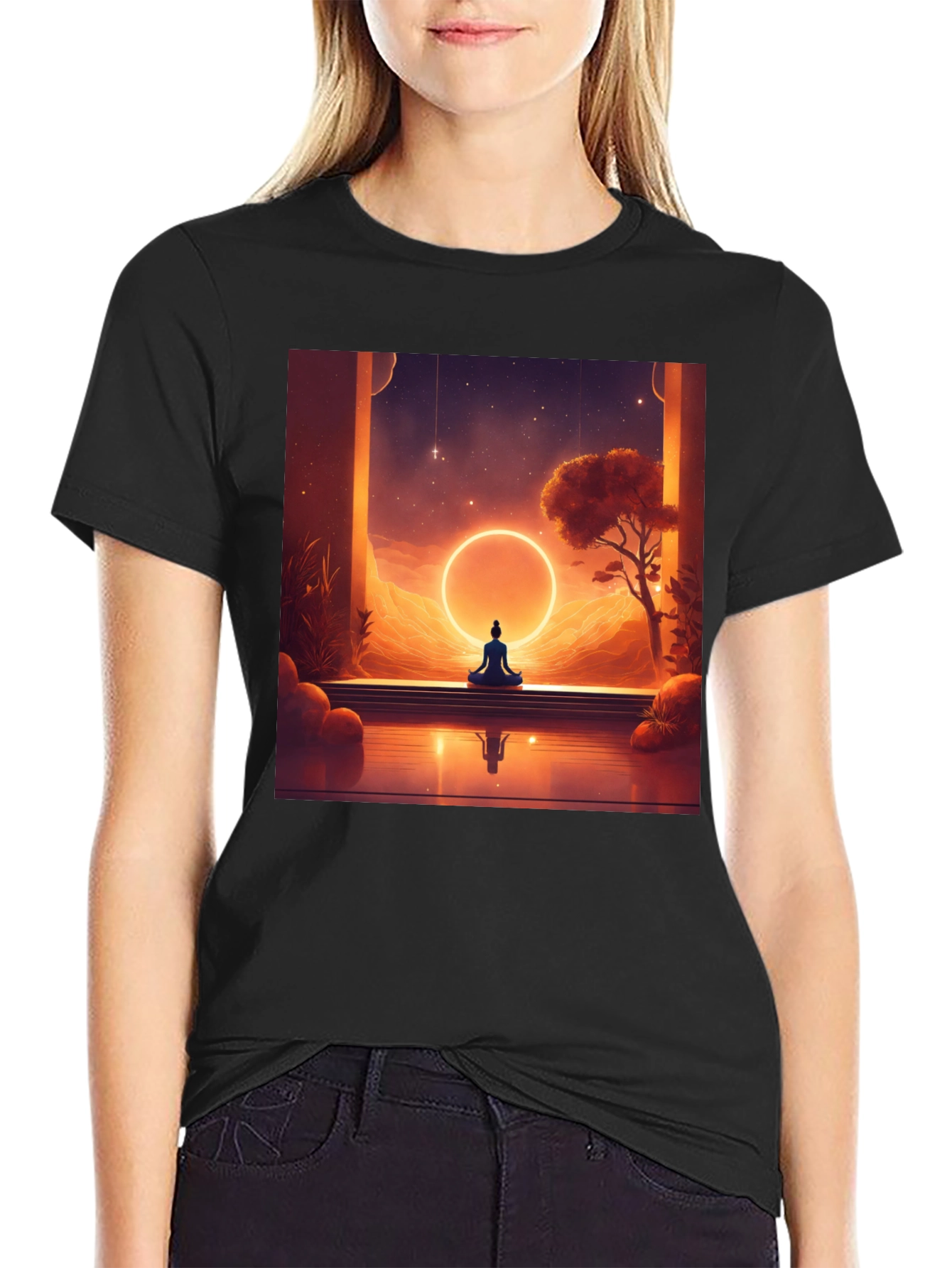 Meditative Vibes T-Shirt - Unisex Black Tee