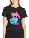 Cartoon Dinosaur Graphic T-Shirt