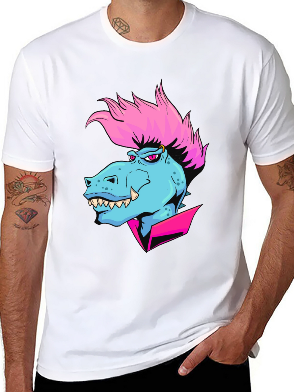 Cartoon Dinosaur Graphic T-Shirt