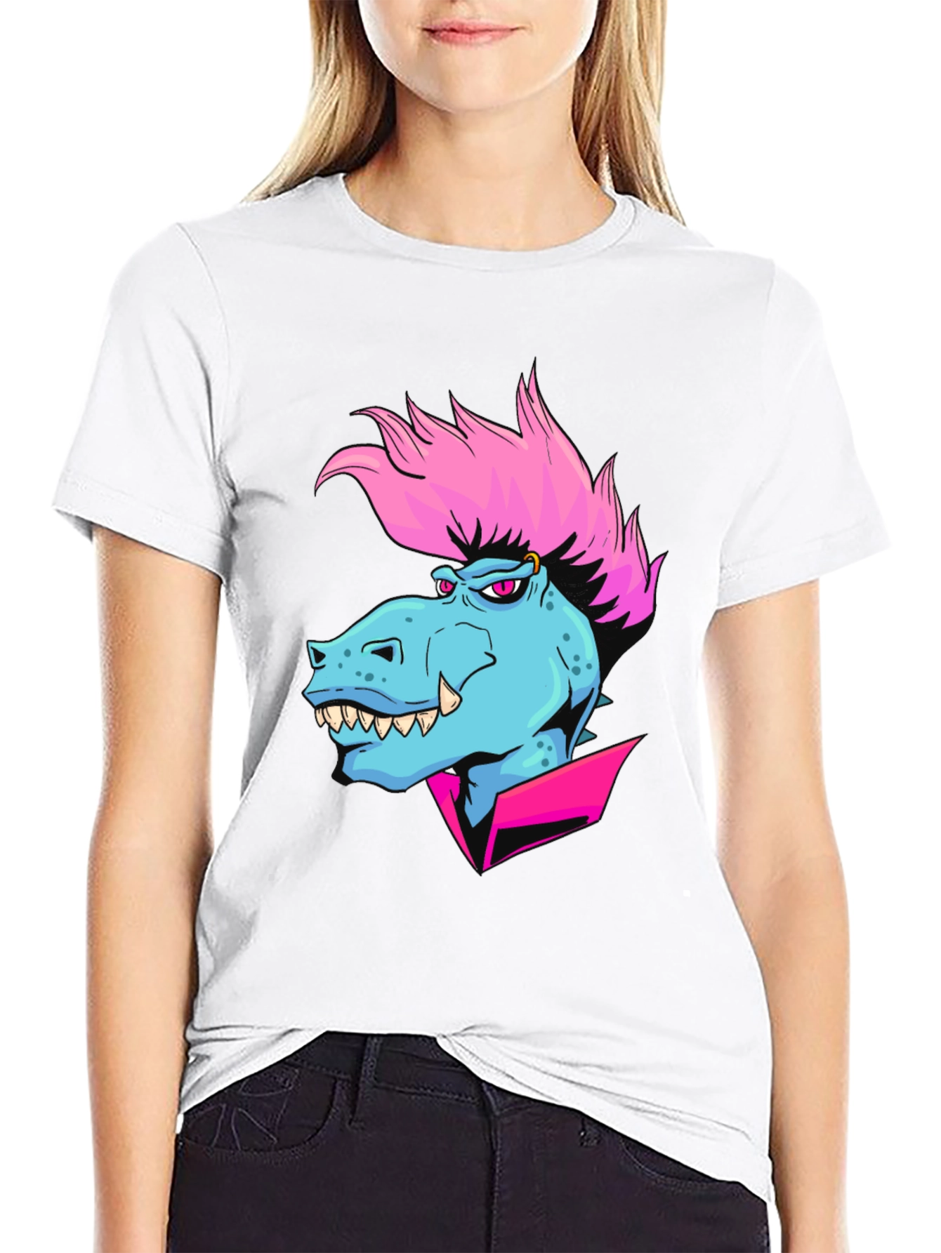 Cartoon Dinosaur Graphic T-Shirt