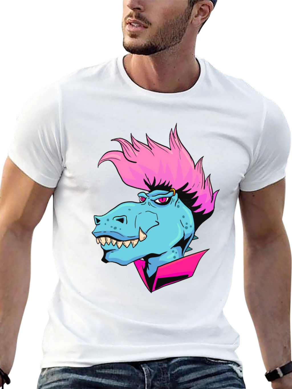 Cartoon Dinosaur Graphic T-Shirt