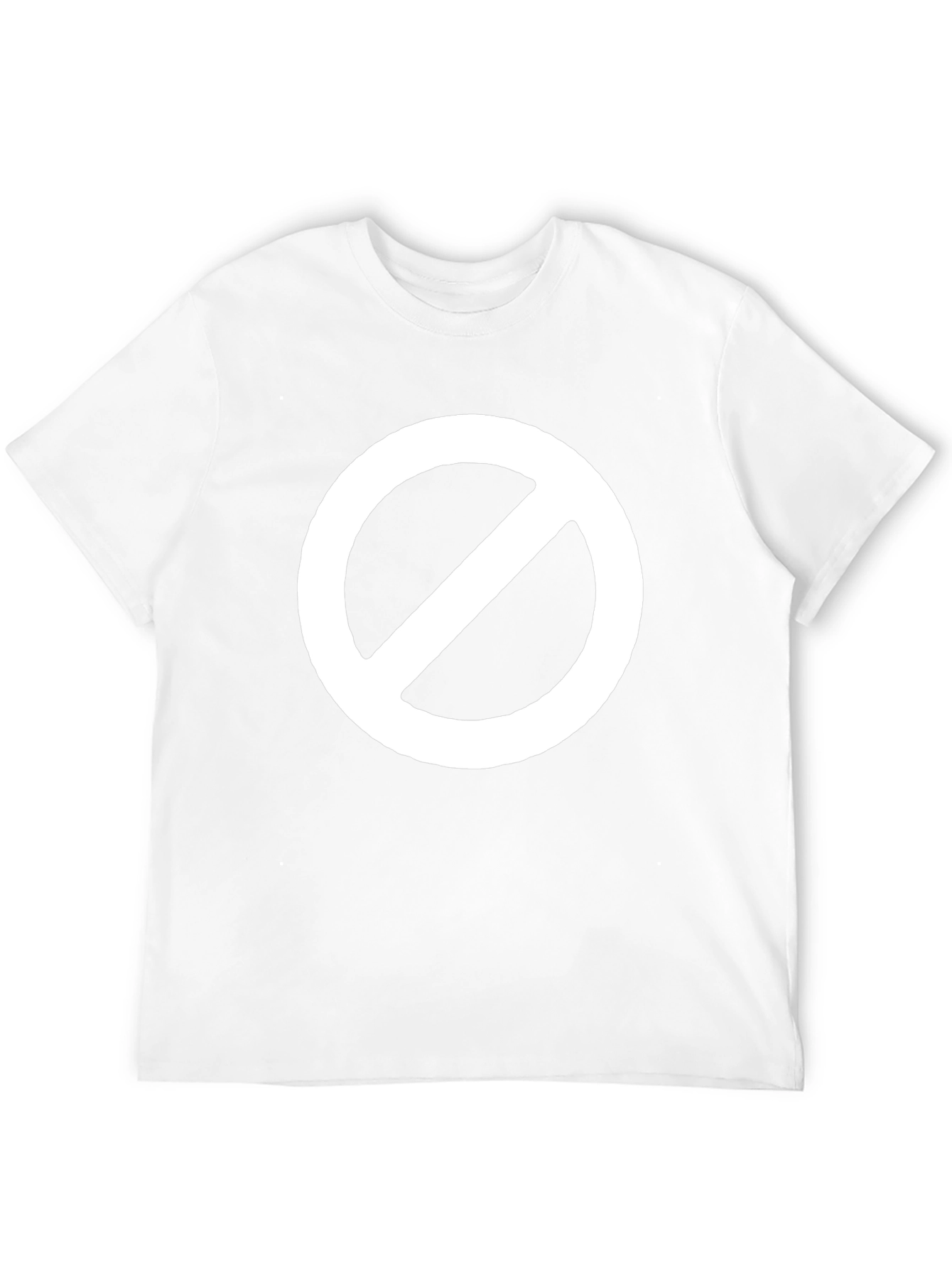 Black T-Shirt with White Prohibition Symbol