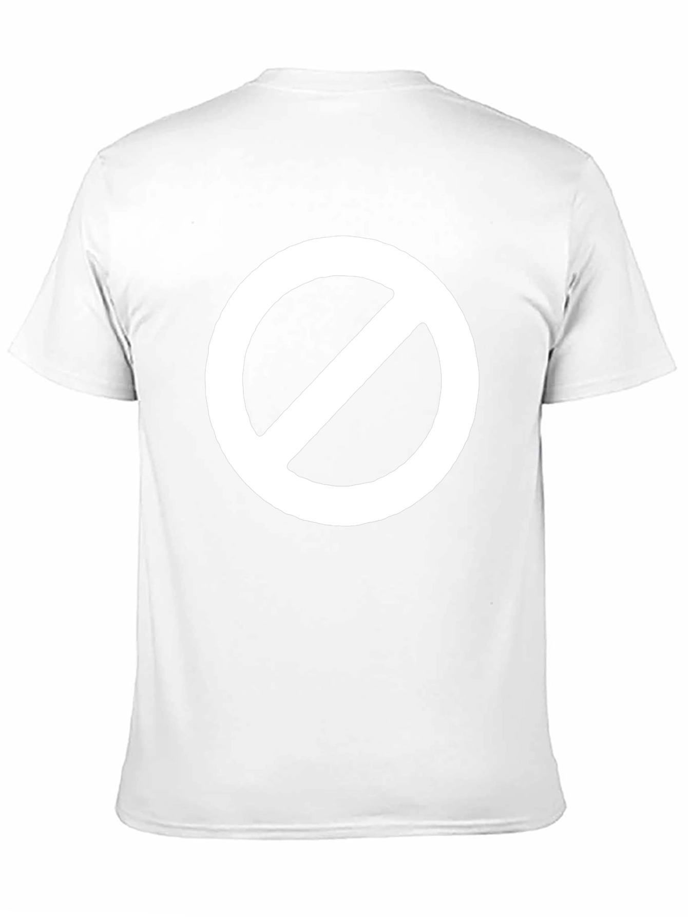 Black T-Shirt with White Prohibition Symbol