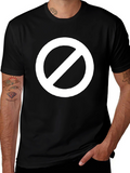 Black T-Shirt with White Prohibition Symbol