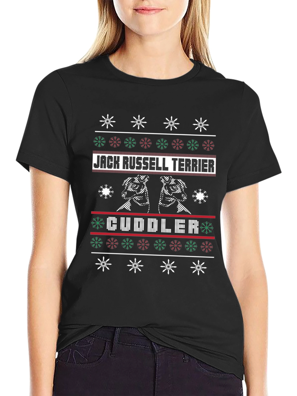 Jack Russell Terrier Cuddler Ugly Christmas Sweater T-Shirt
