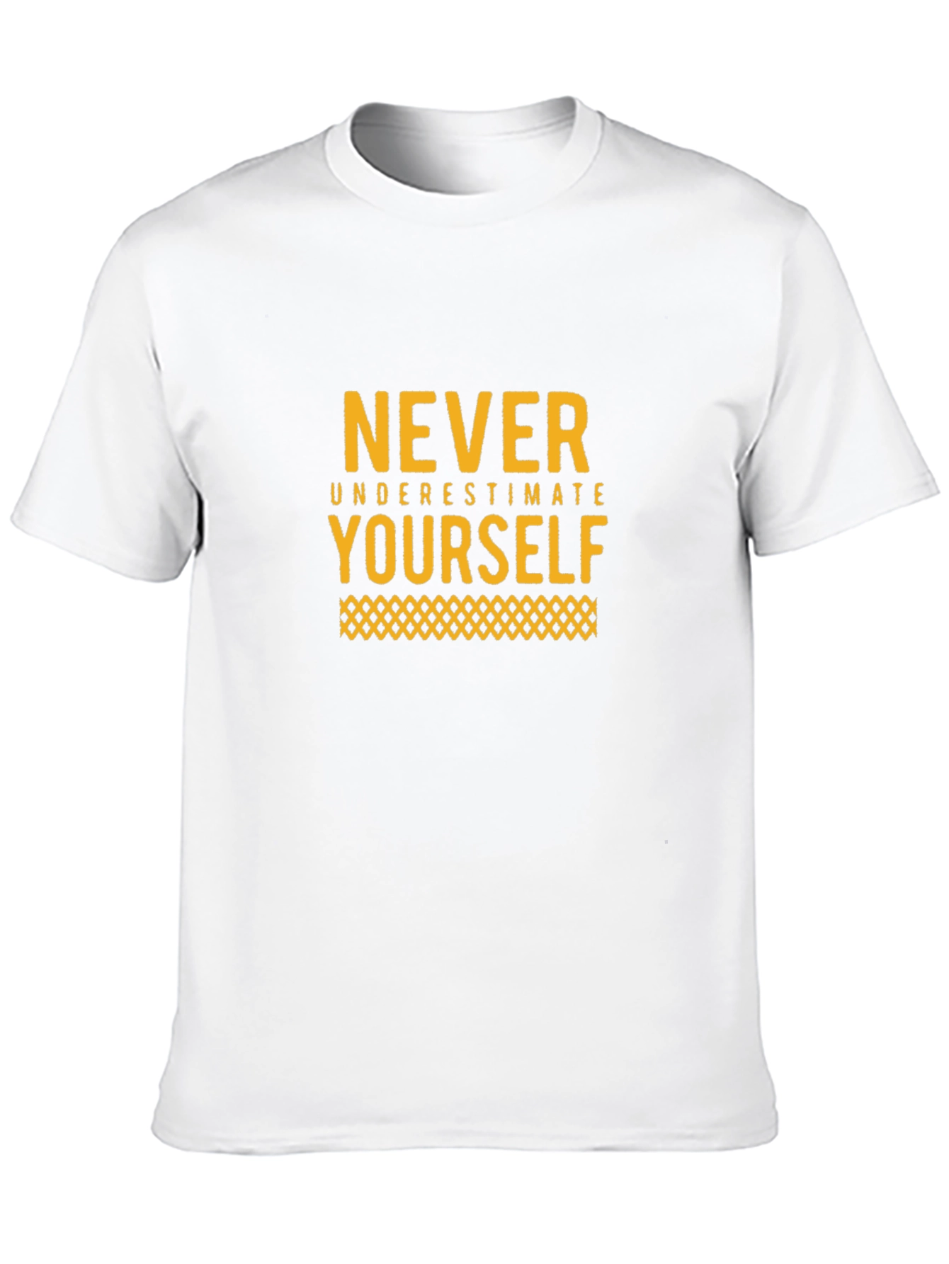 Motivational Black T-Shirt: Never Underestimate Yourself