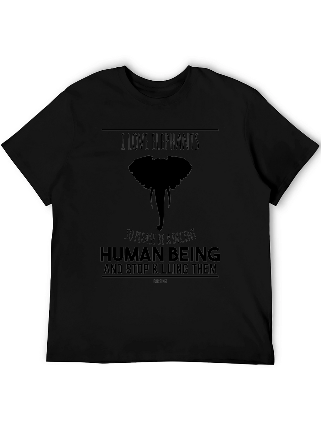 I Love Elephants Graphic T-Shirt - Black