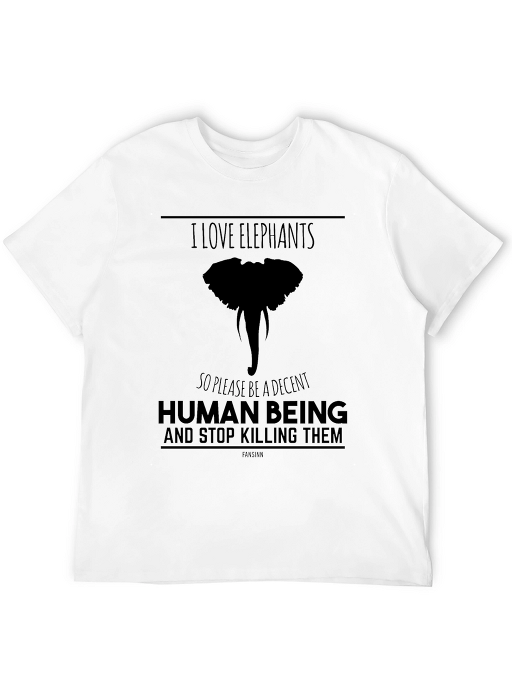 I Love Elephants Graphic T-Shirt - Black