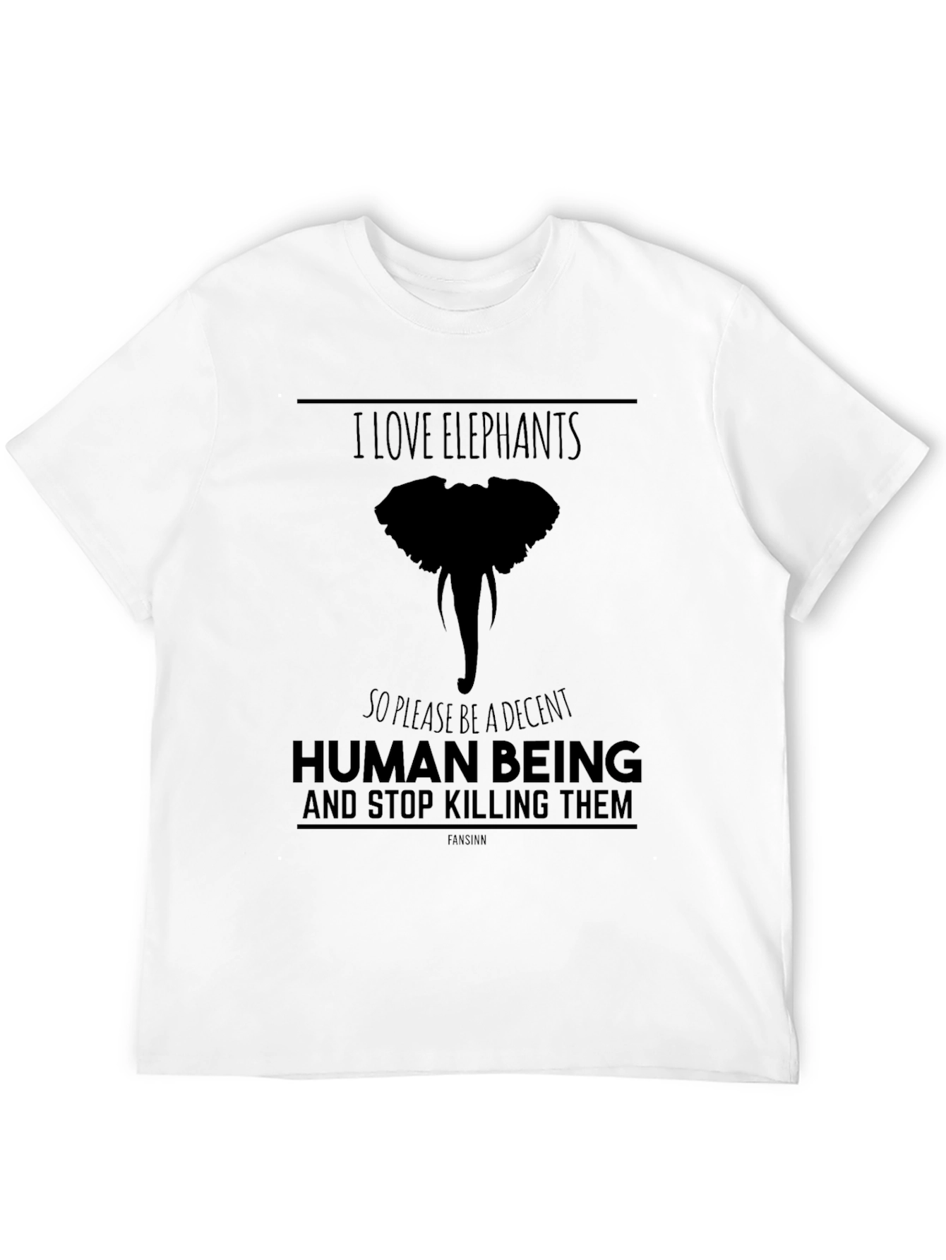 I Love Elephants Graphic T-Shirt - Black