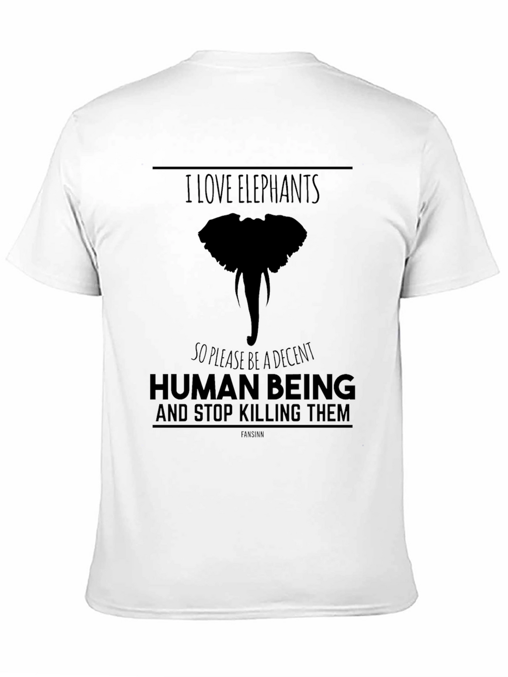 I Love Elephants Graphic T-Shirt - Black