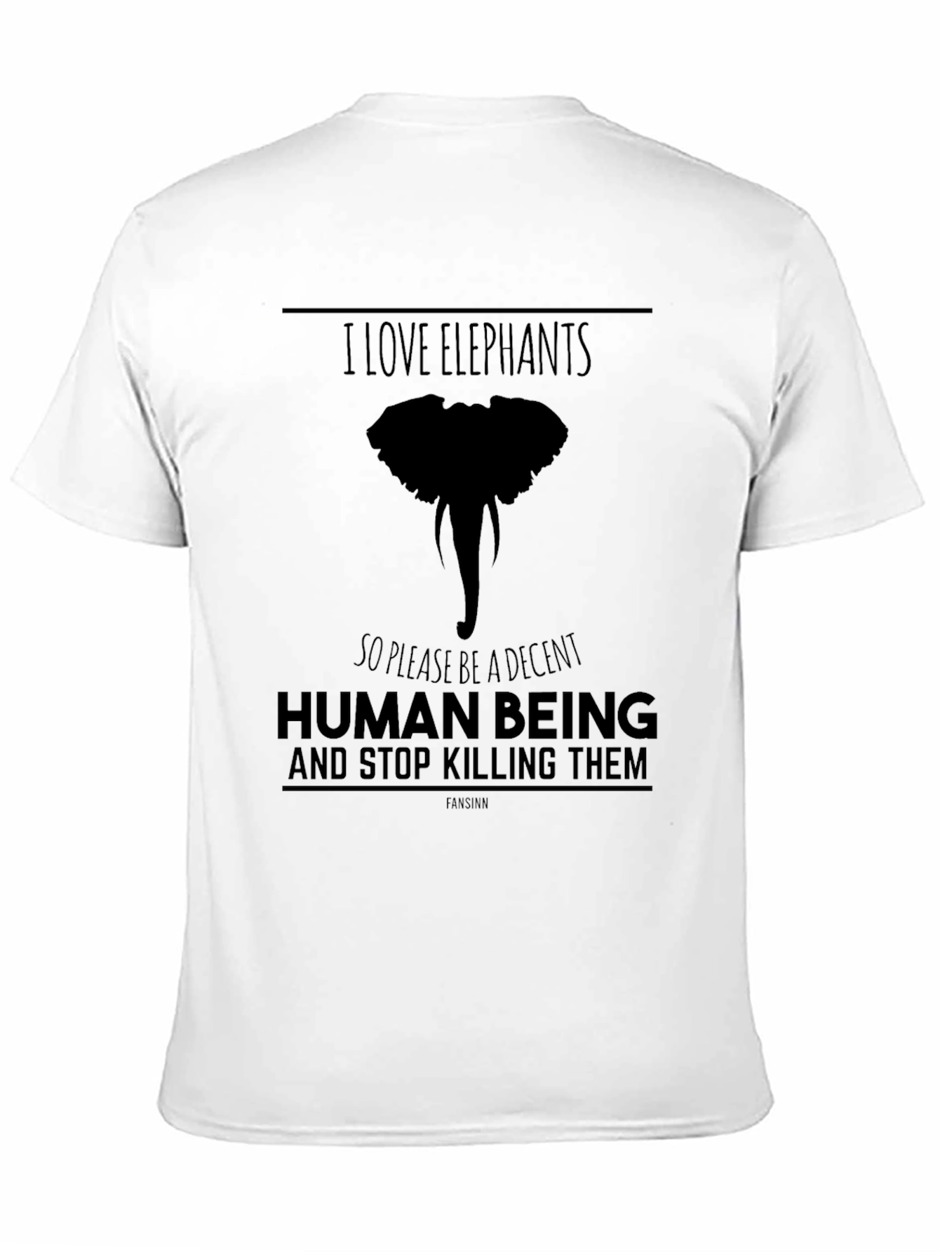 I Love Elephants Graphic T-Shirt - Black