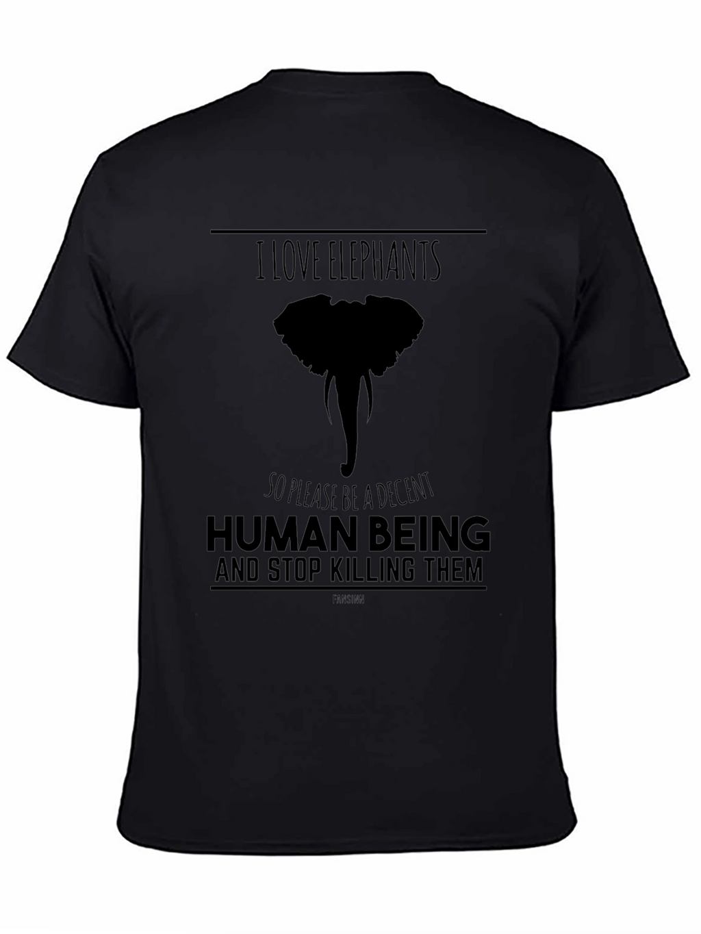 I Love Elephants Graphic T-Shirt - Black