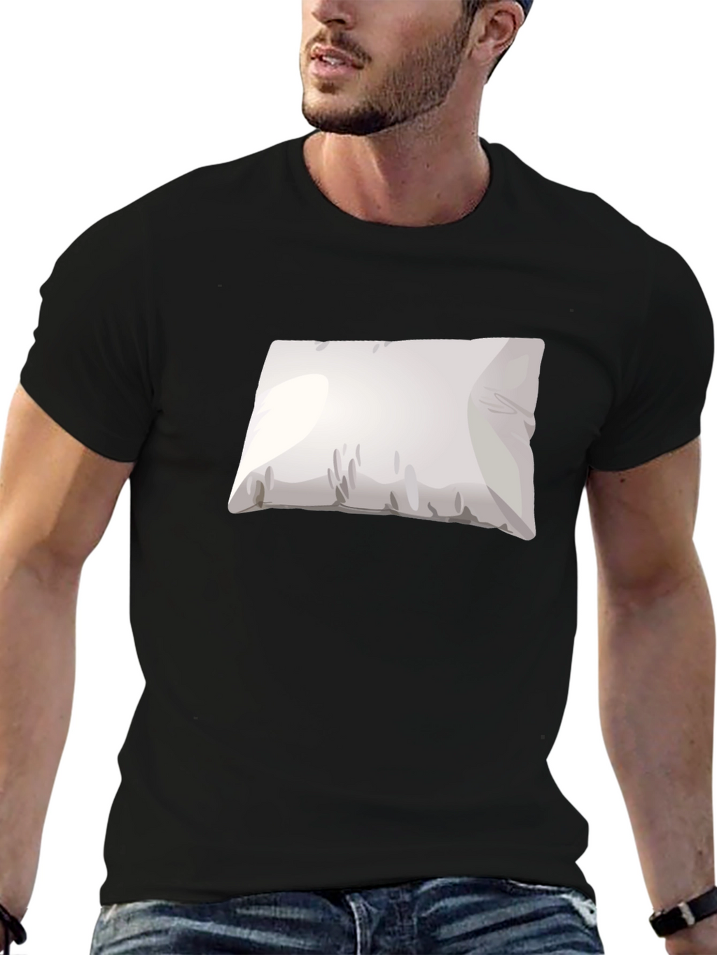 Pillow Graphic Black T-Shirt - Comfortable Sleepwear Tee