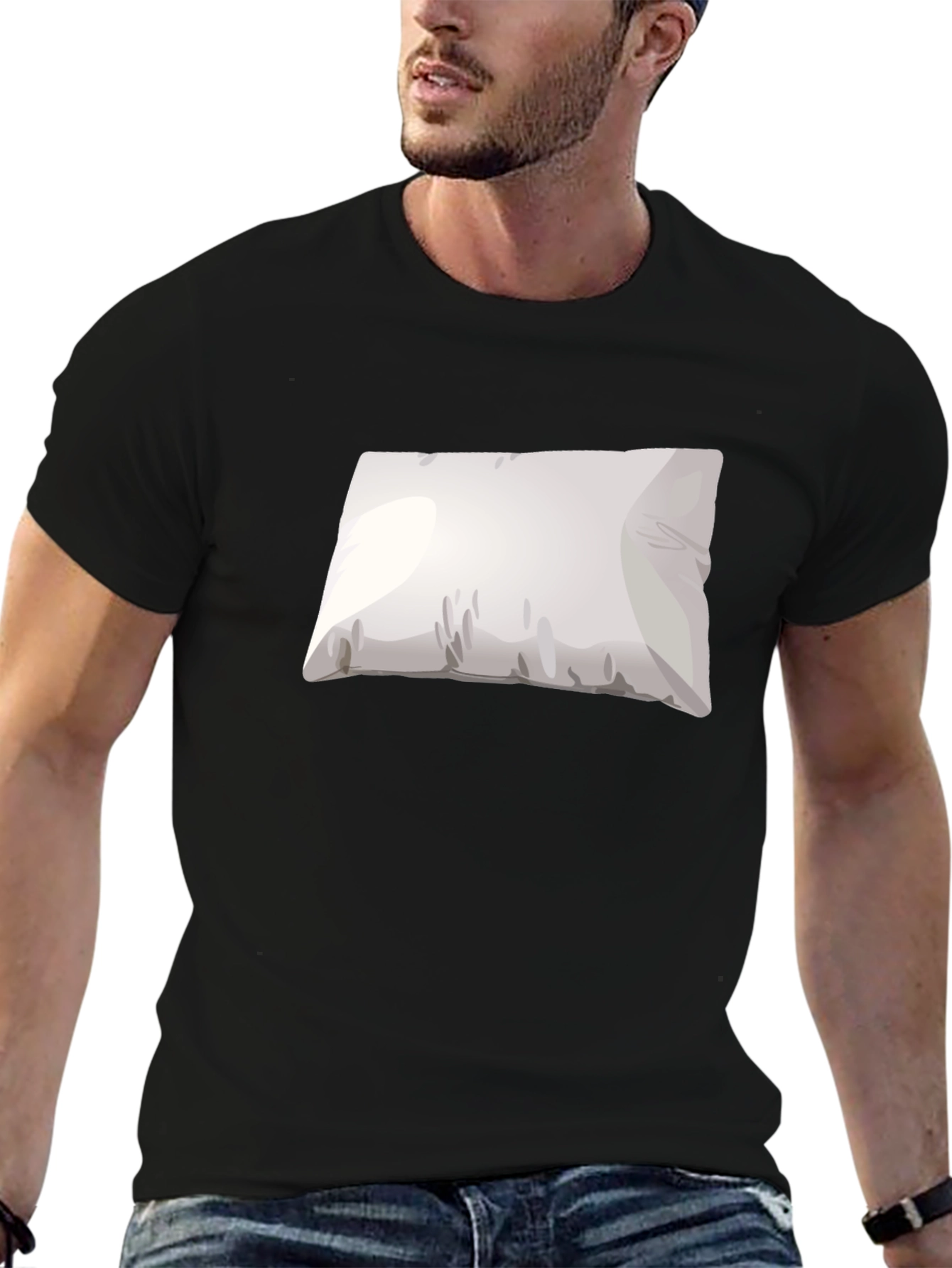 Pillow Graphic Black T-Shirt - Comfortable Sleepwear Tee