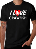 I Love Crawfish T-Shirt - Black Graphic Tee