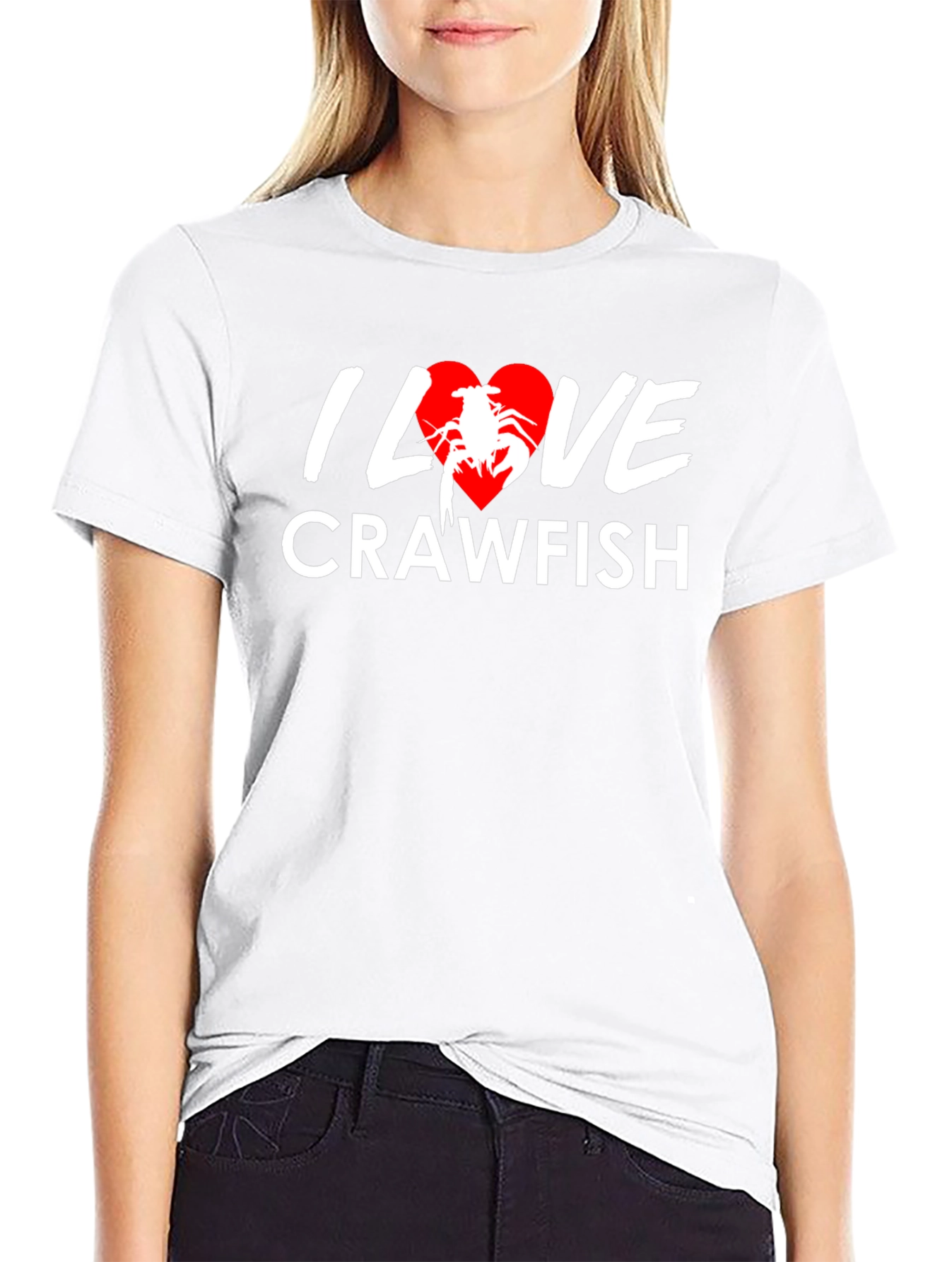 I Love Crawfish T-Shirt - Black Graphic Tee