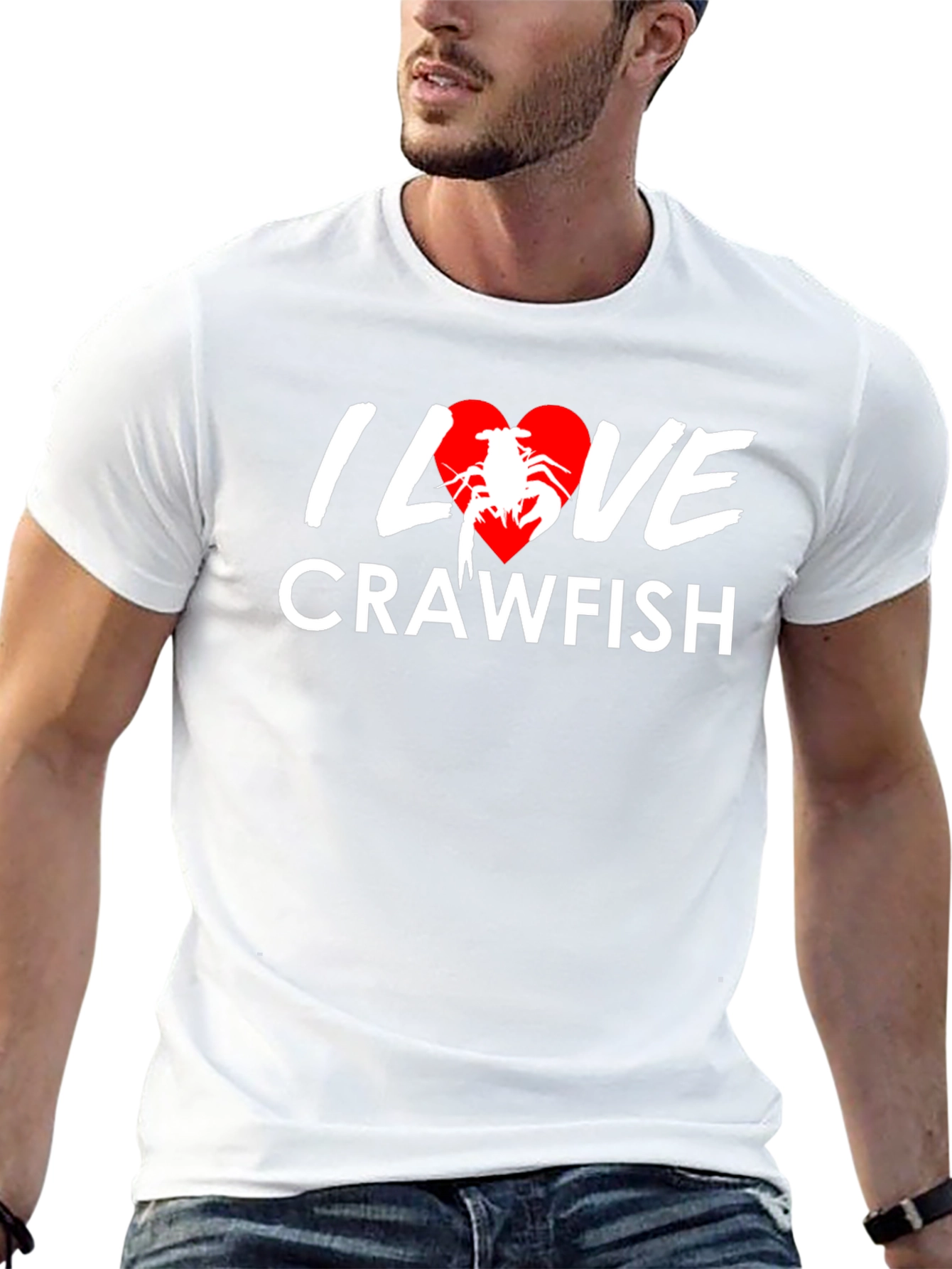 I Love Crawfish T-Shirt - Black Graphic Tee