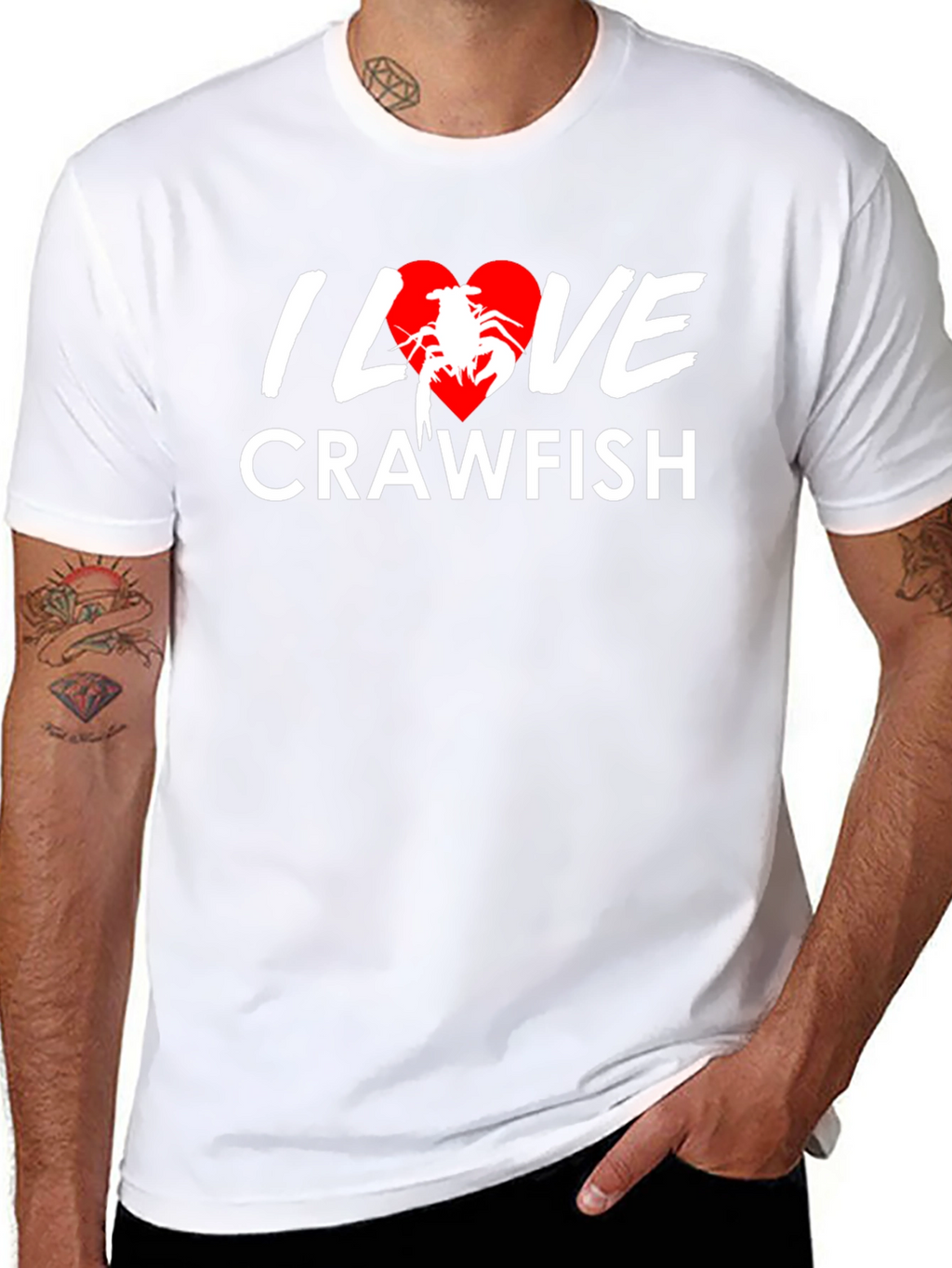 I Love Crawfish T-Shirt - Black Graphic Tee