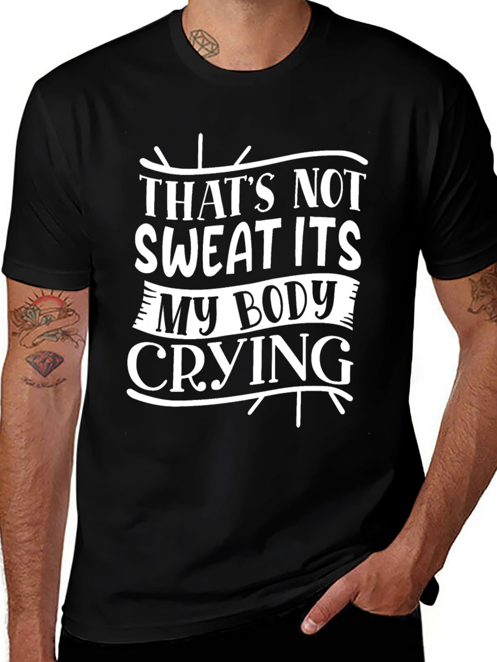 Funny Workout T-Shirt - Body Crying