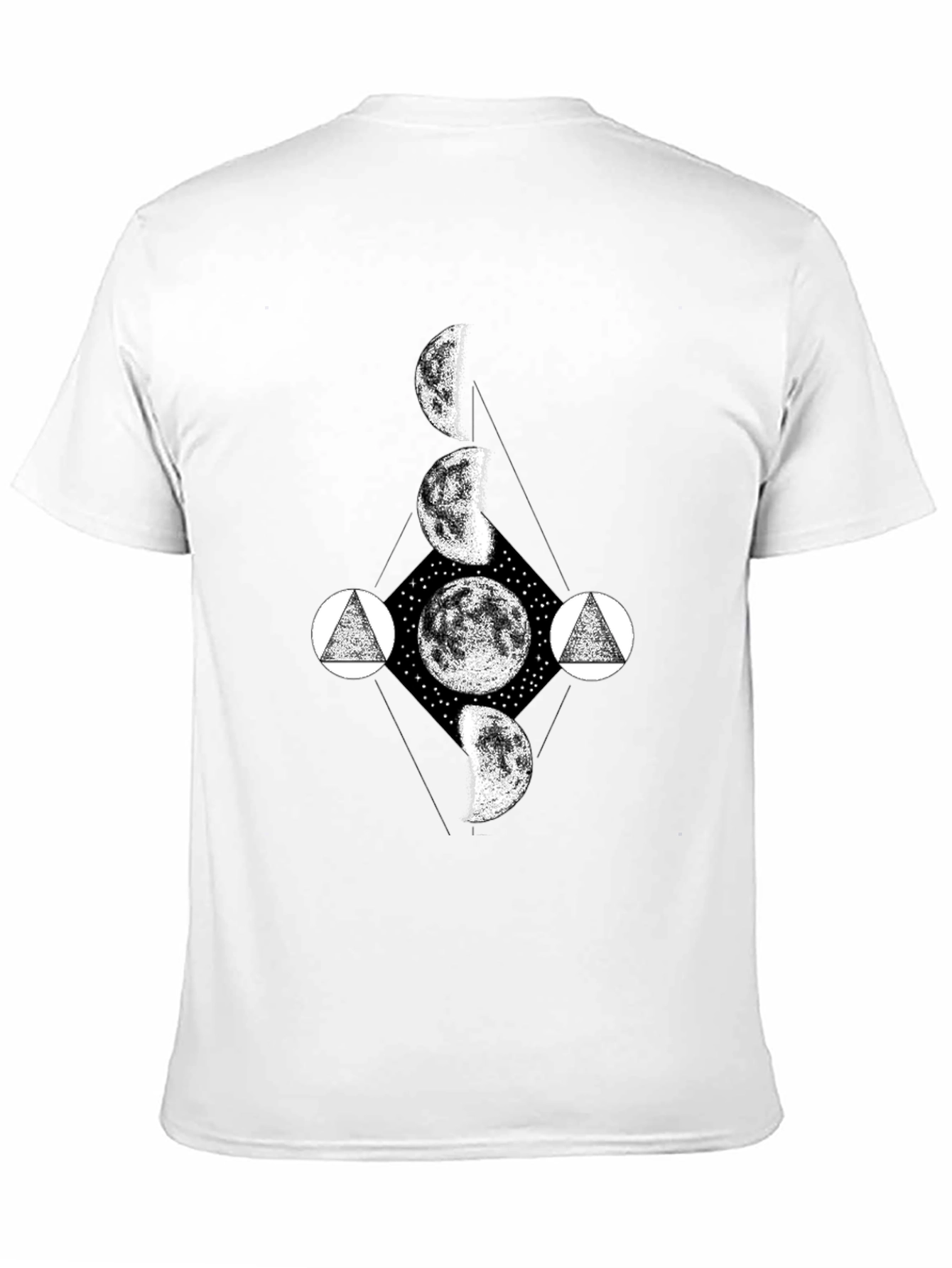 Lunar Phase Graphic Tee - Black Cotton T-Shirt