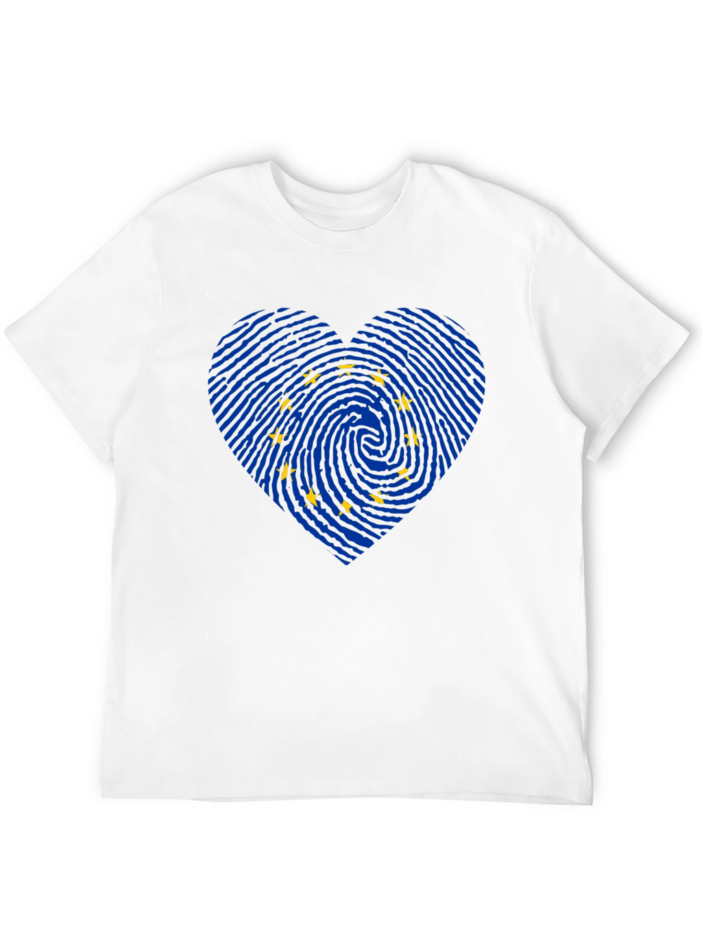 EU Flag Fingerprint Heart T-Shirt