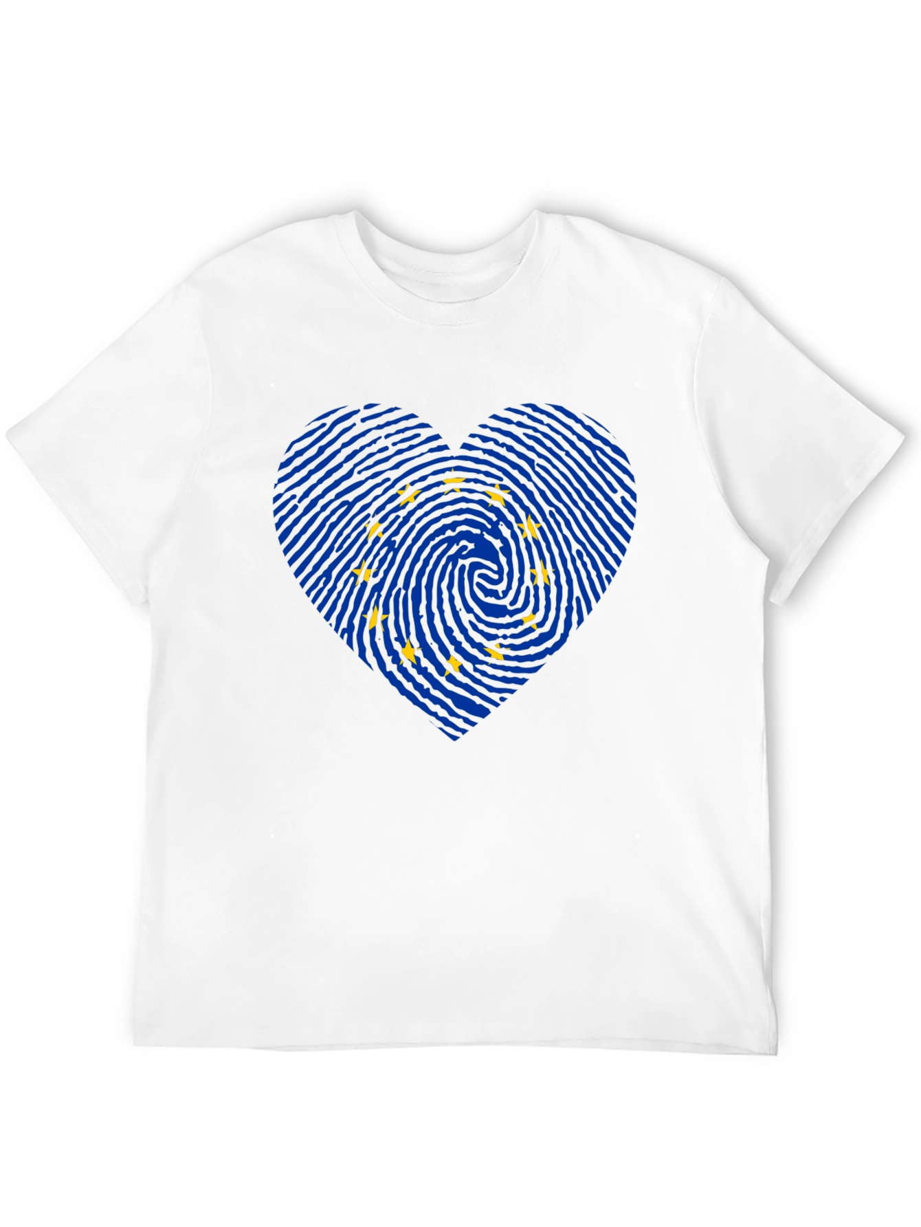 EU Flag Fingerprint Heart T-Shirt