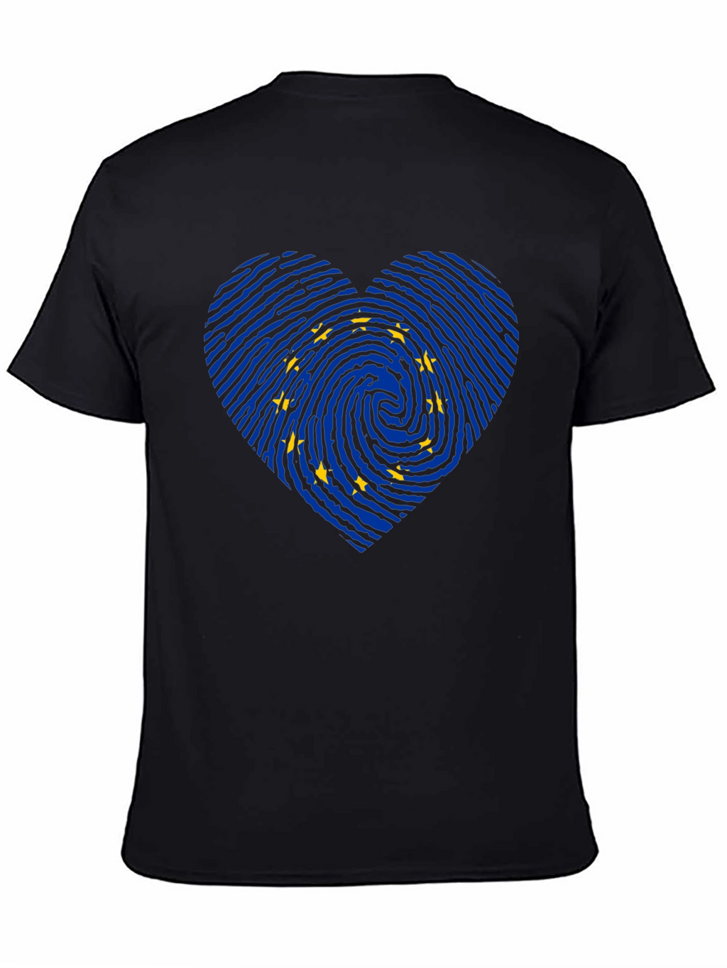 EU Flag Fingerprint Heart T-Shirt