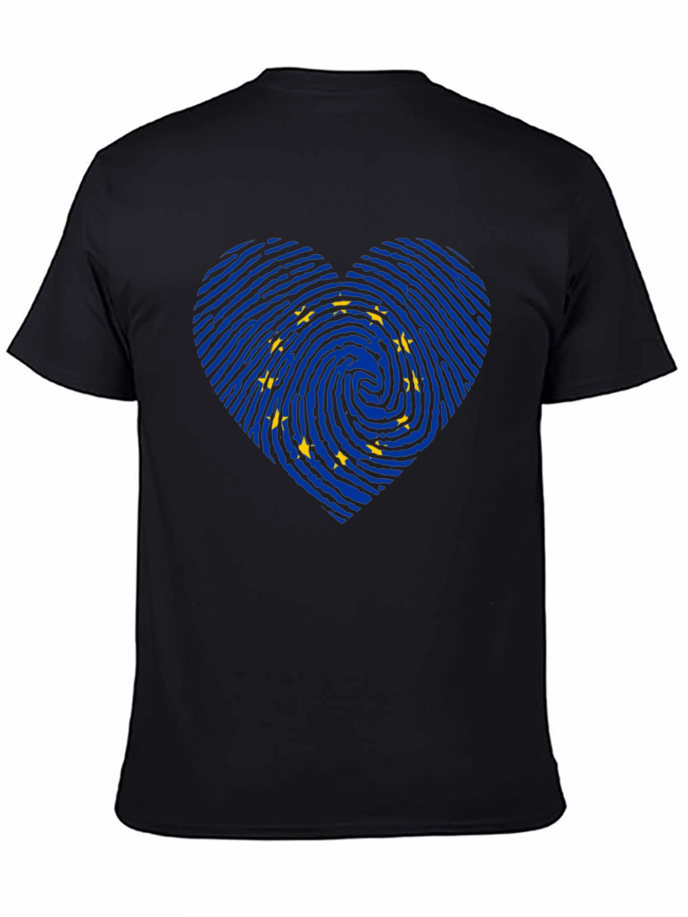 EU Flag Fingerprint Heart T-Shirt