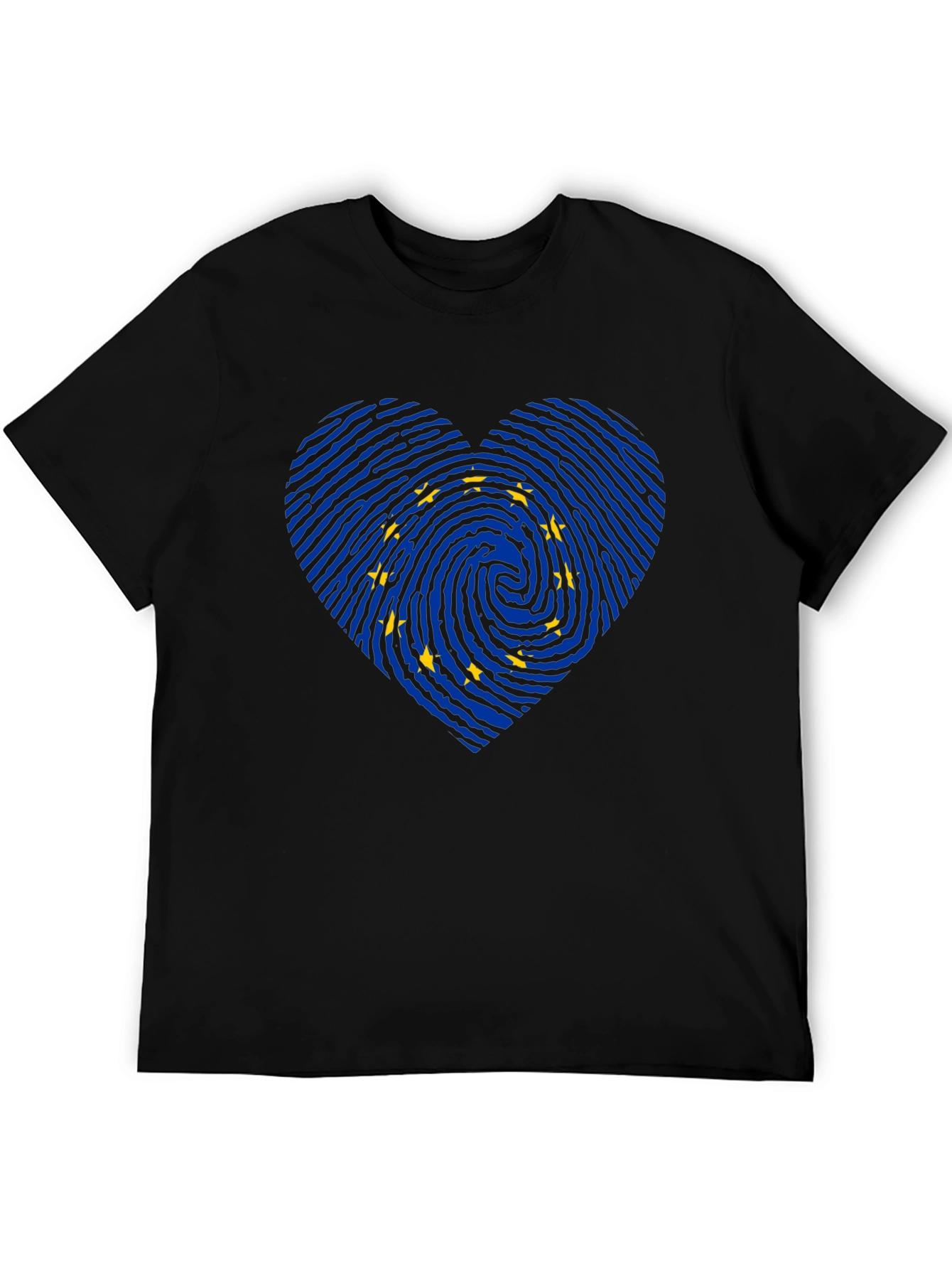 EU Flag Fingerprint Heart T-Shirt