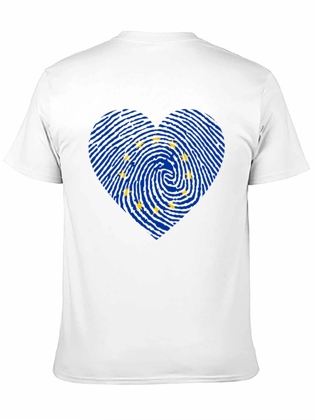 EU Flag Fingerprint Heart T-Shirt