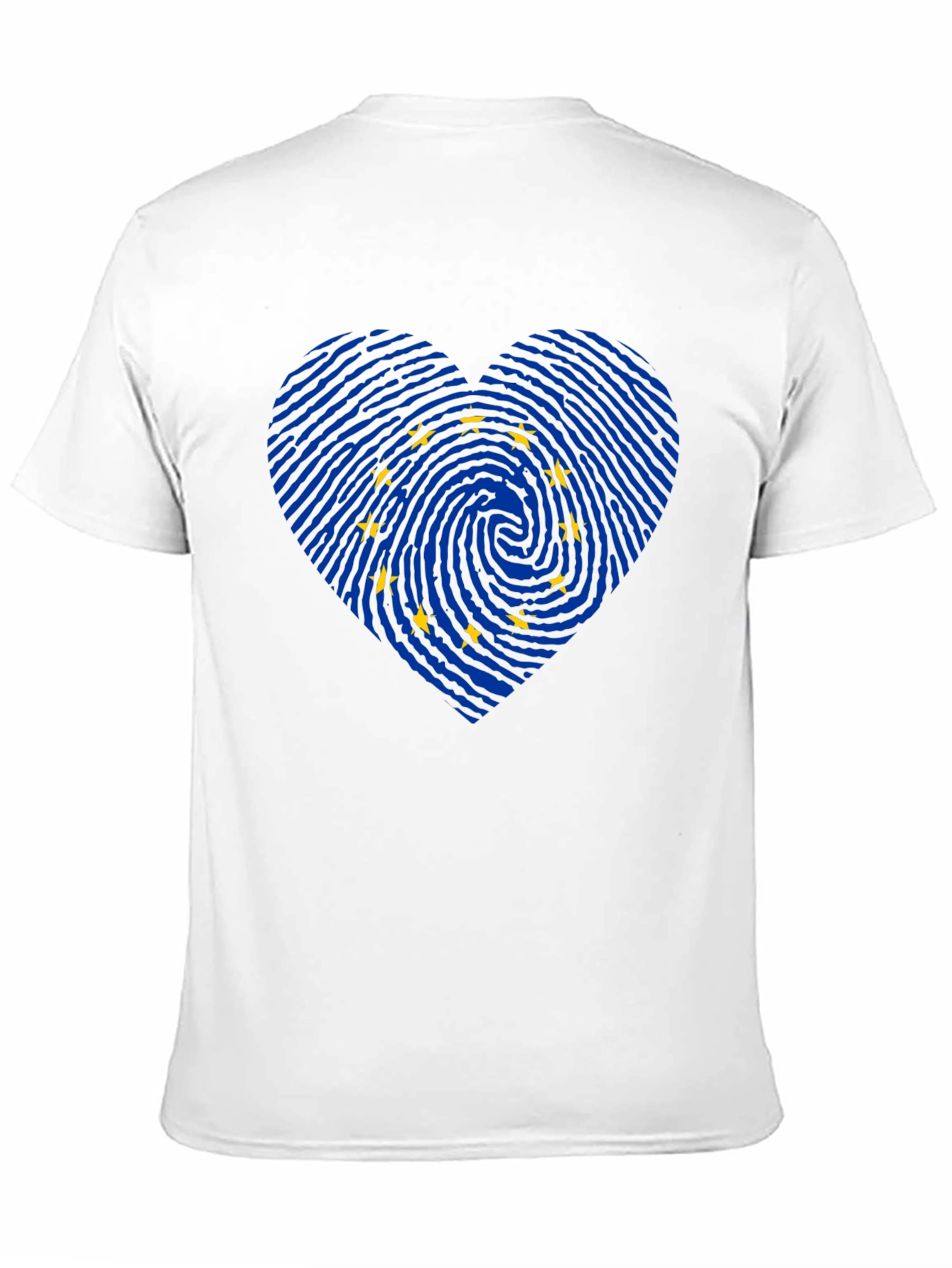 EU Flag Fingerprint Heart T-Shirt