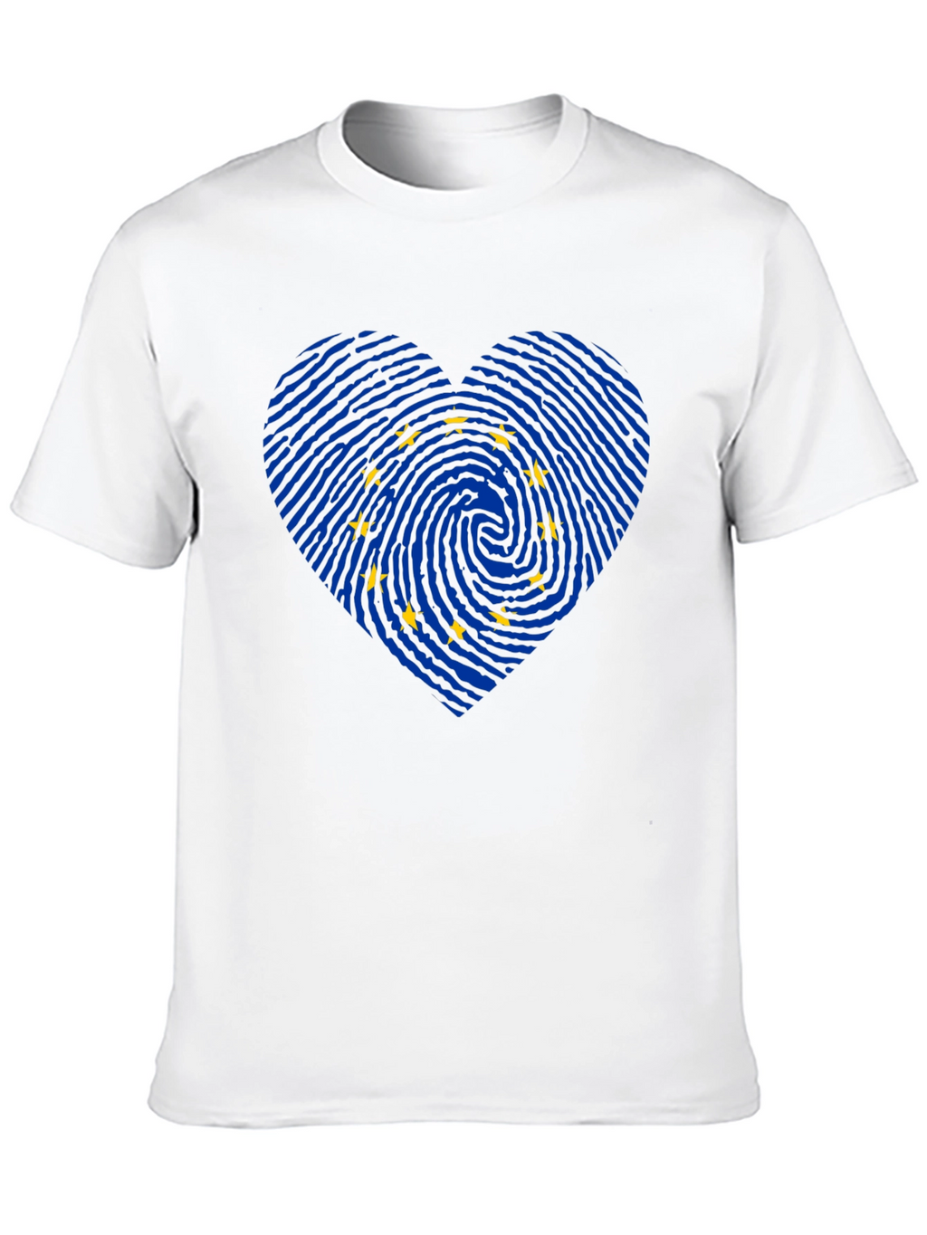EU Flag Fingerprint Heart T-Shirt