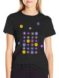 Funky Floral Black T-Shirt
