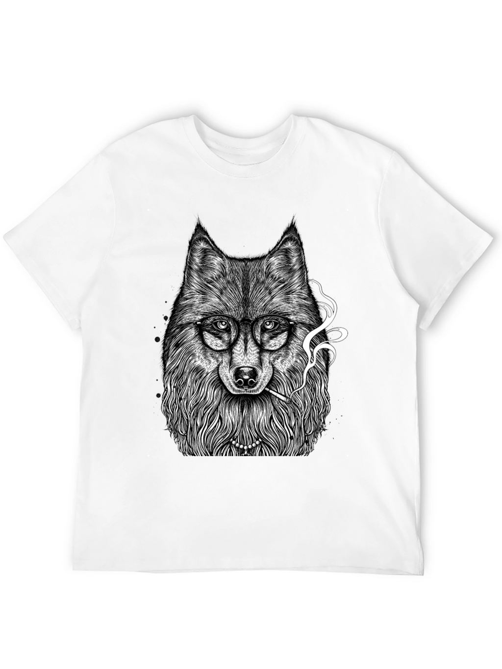 Smoking Wolf Graphic Tee - Black