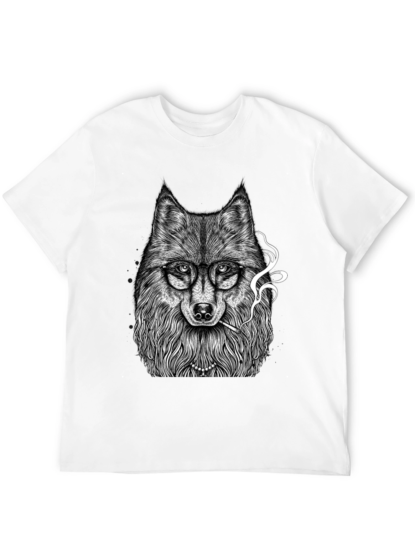 Smoking Wolf Graphic Tee - Black