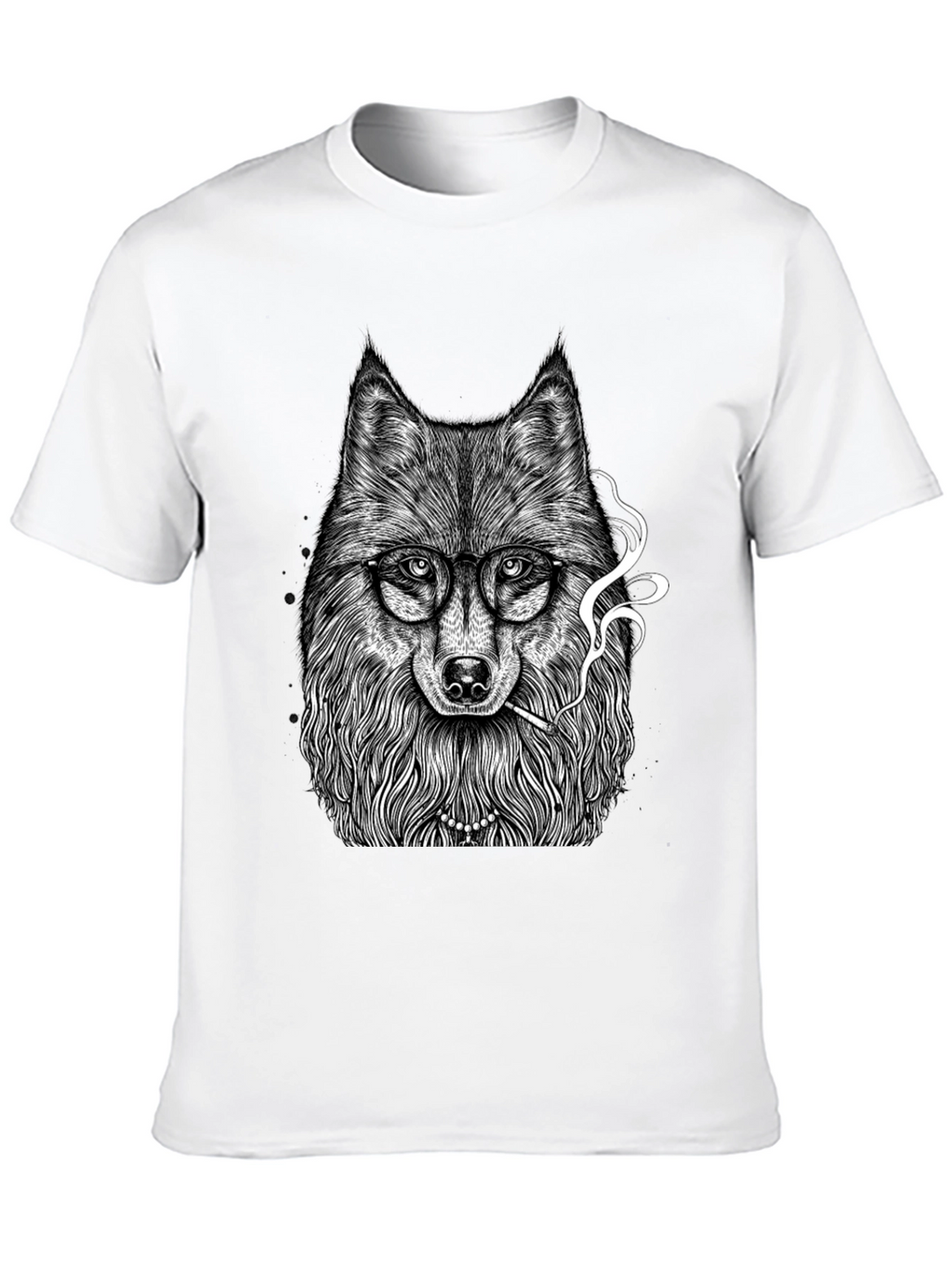 Smoking Wolf Graphic Tee - Black