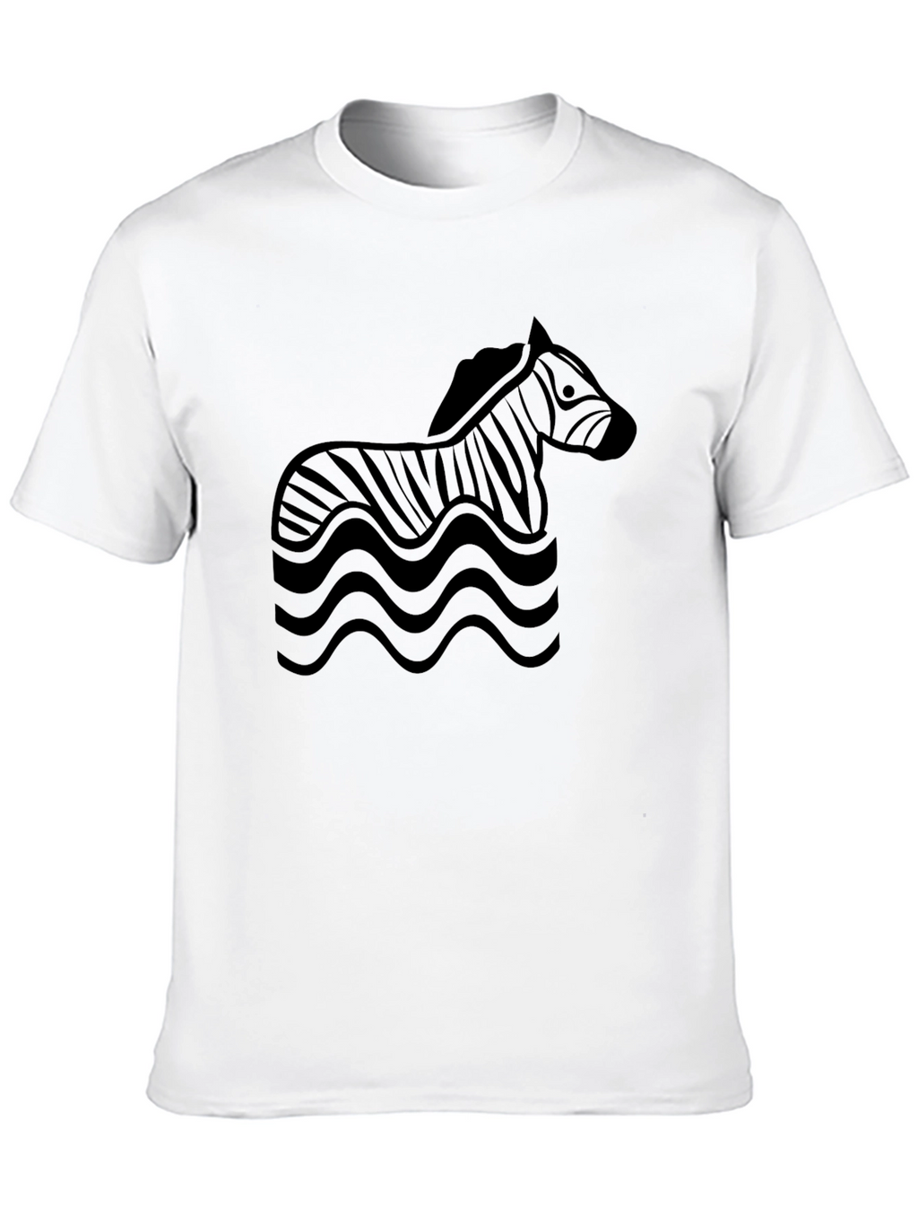 Black Zebra Wave Graphic T-Shirt