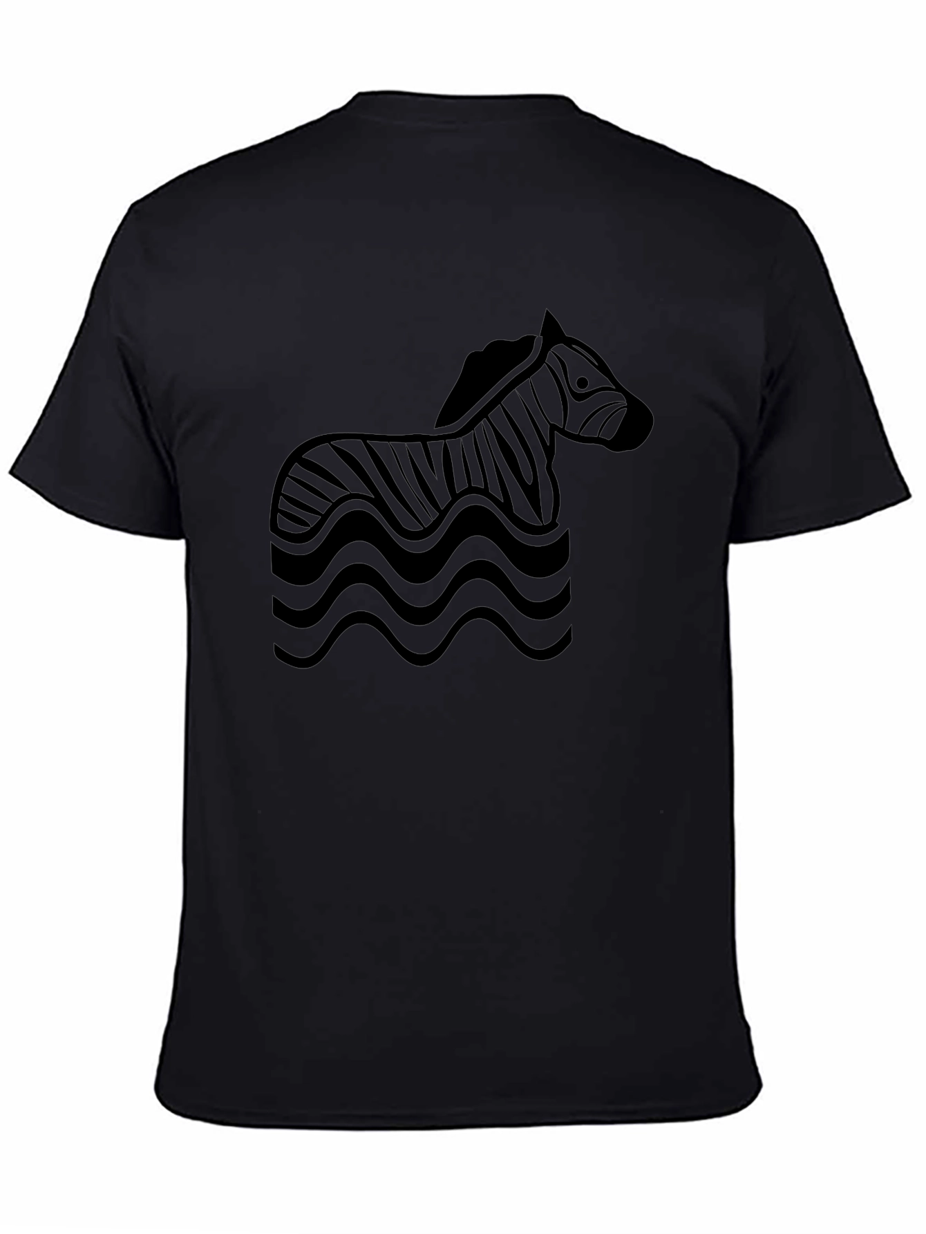 Black Zebra Wave Graphic T-Shirt
