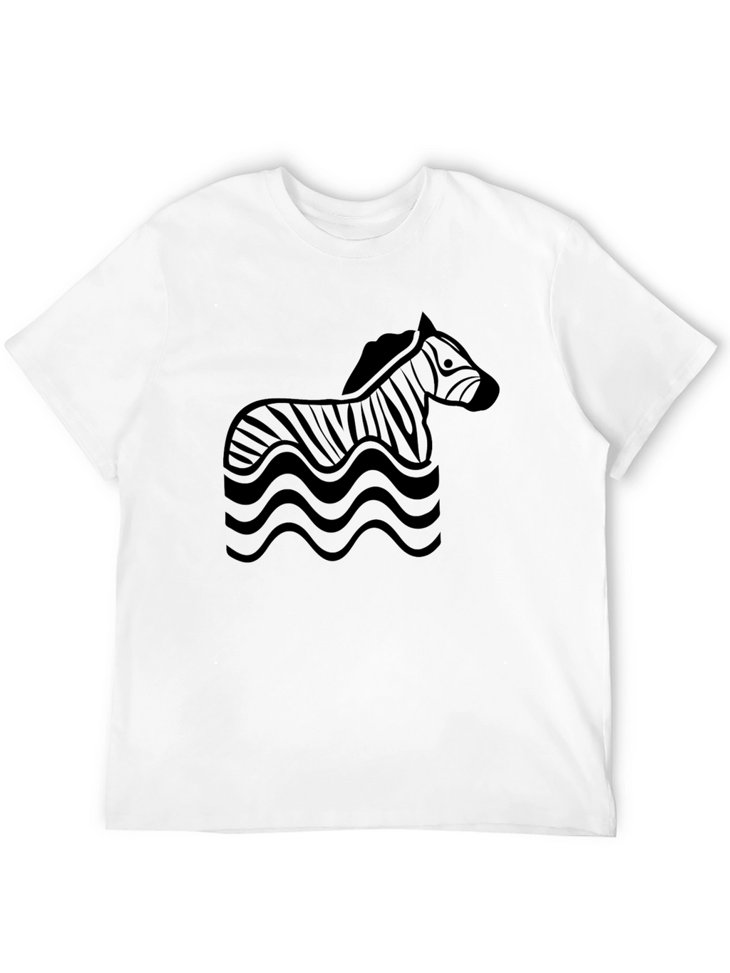 Black Zebra Wave Graphic T-Shirt
