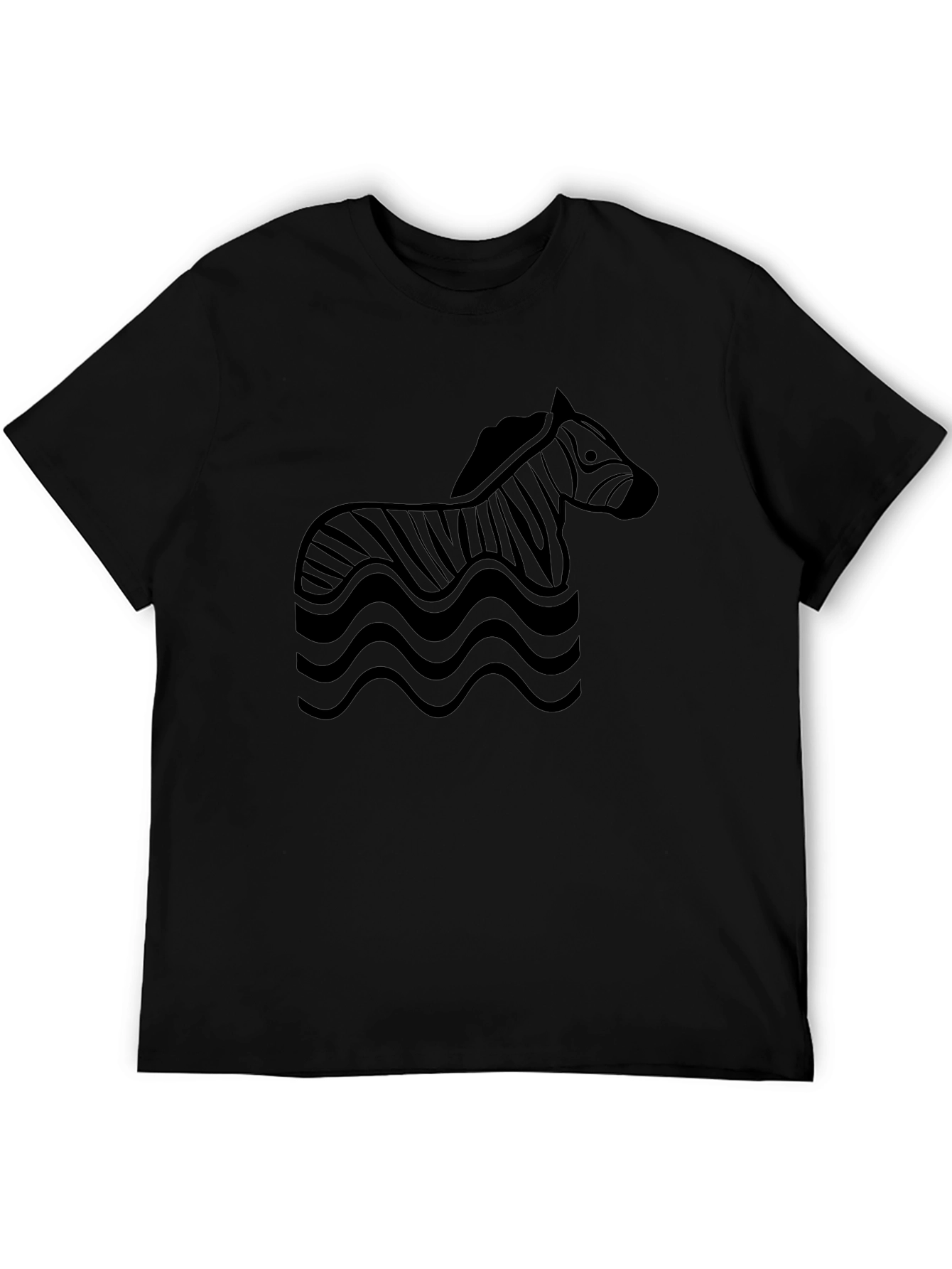 Black Zebra Wave Graphic T-Shirt